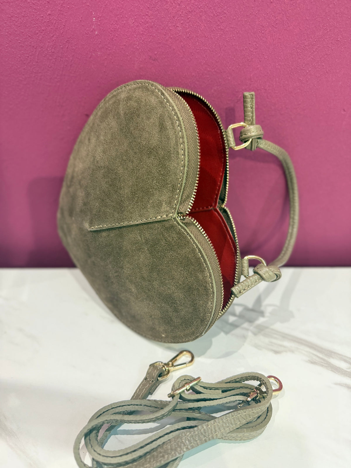 Borsa Cuore Suede Fango JUDIVA
