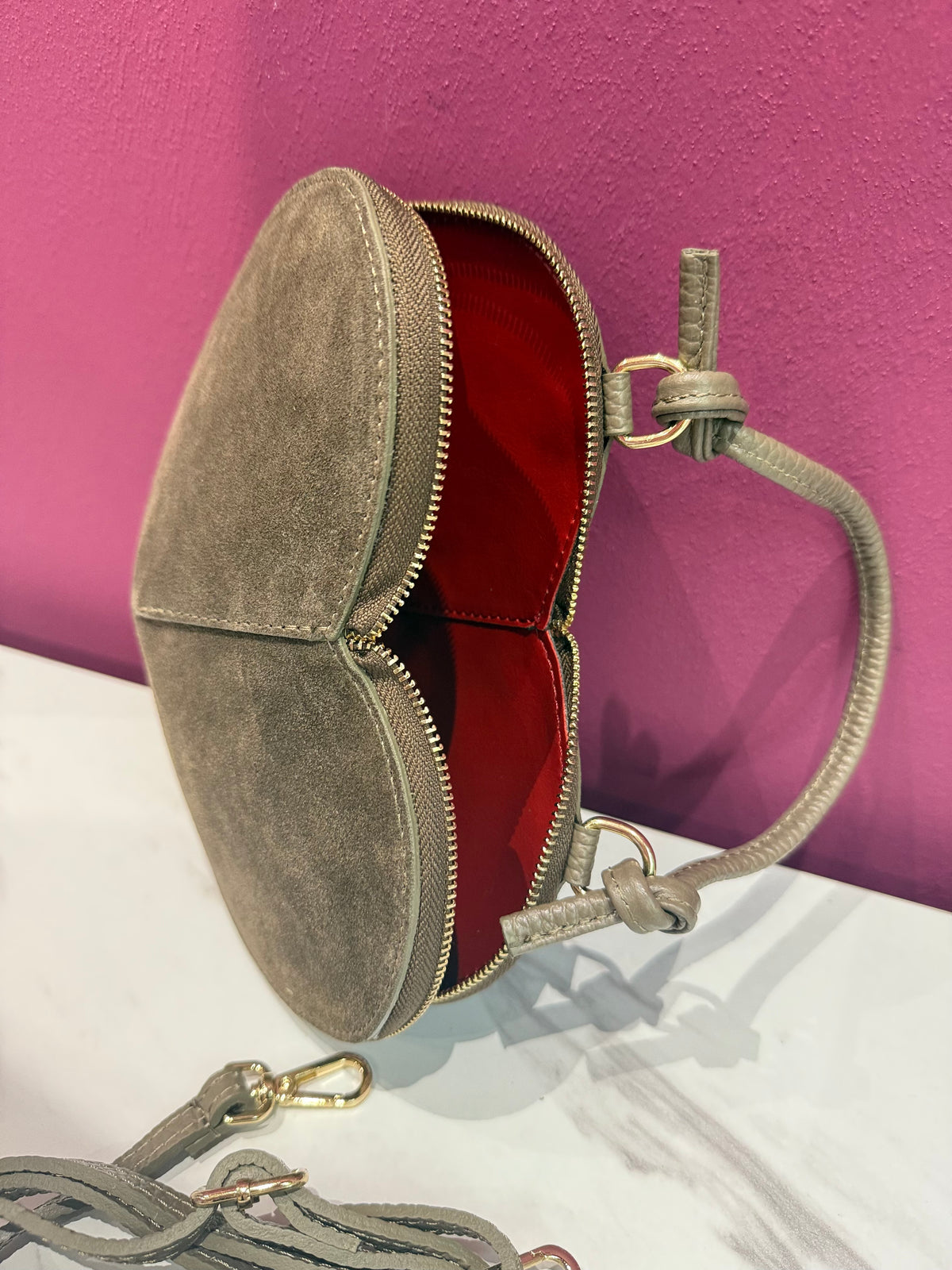 Borsa Cuore Suede Fango JUDIVA