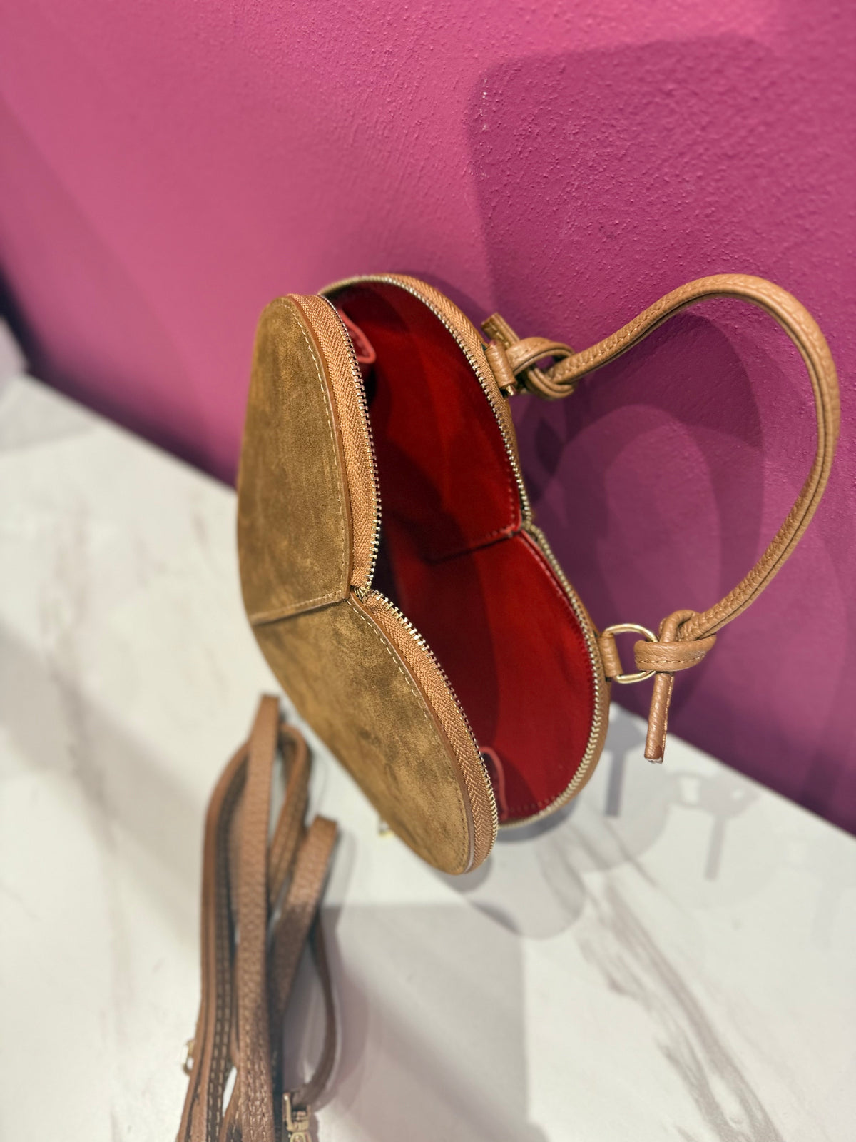 Borsa Cuore Camoscio Tabacco JUDIVA