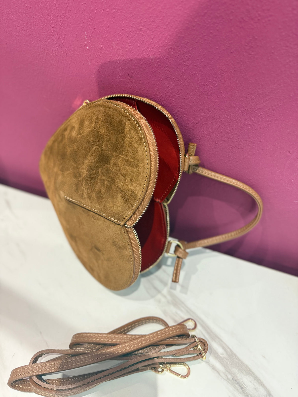 Borsa Cuore Camoscio Tabacco JUDIVA