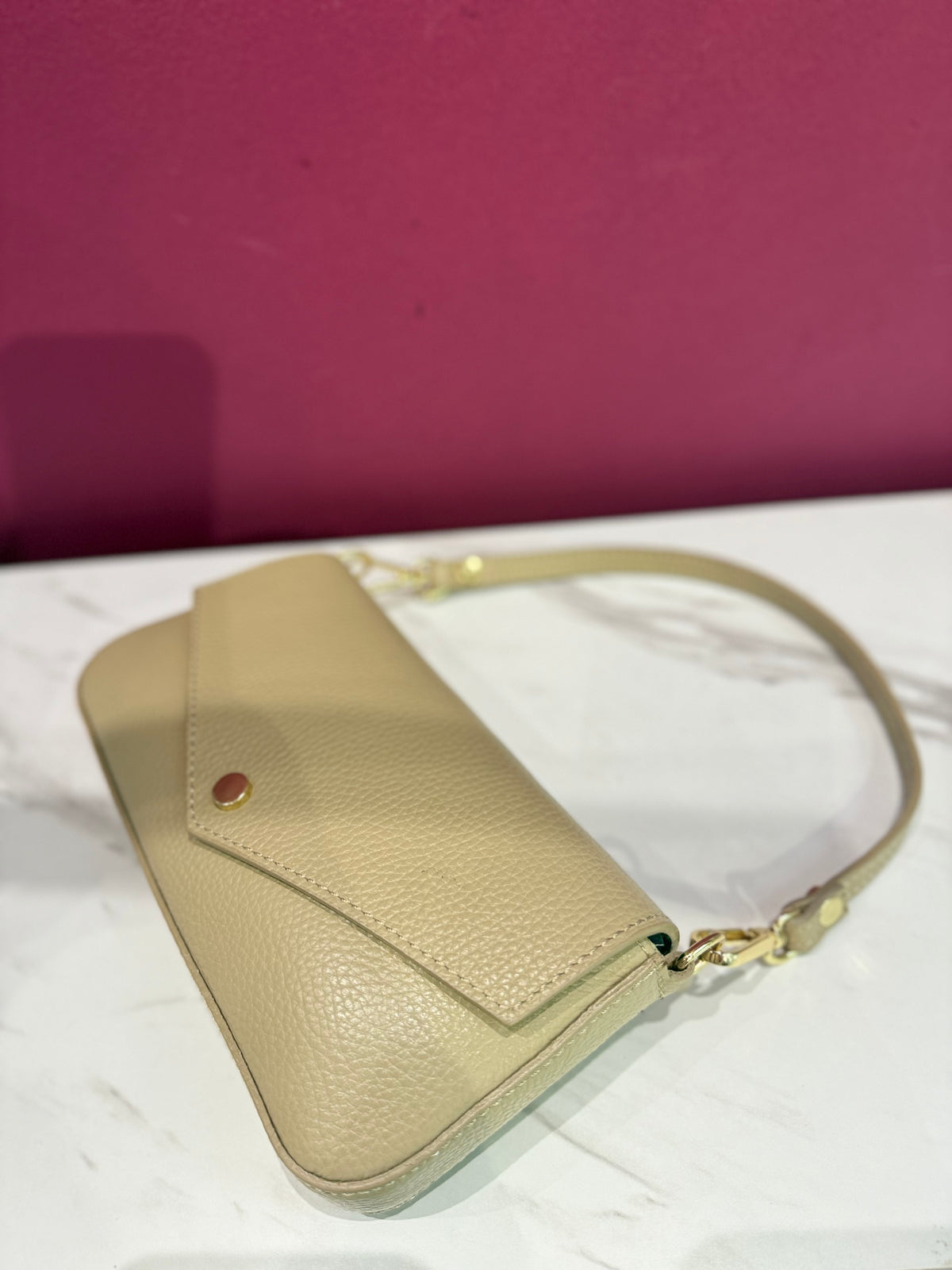 Borsa Baguette Mini Pelle Gesso JUDIVA