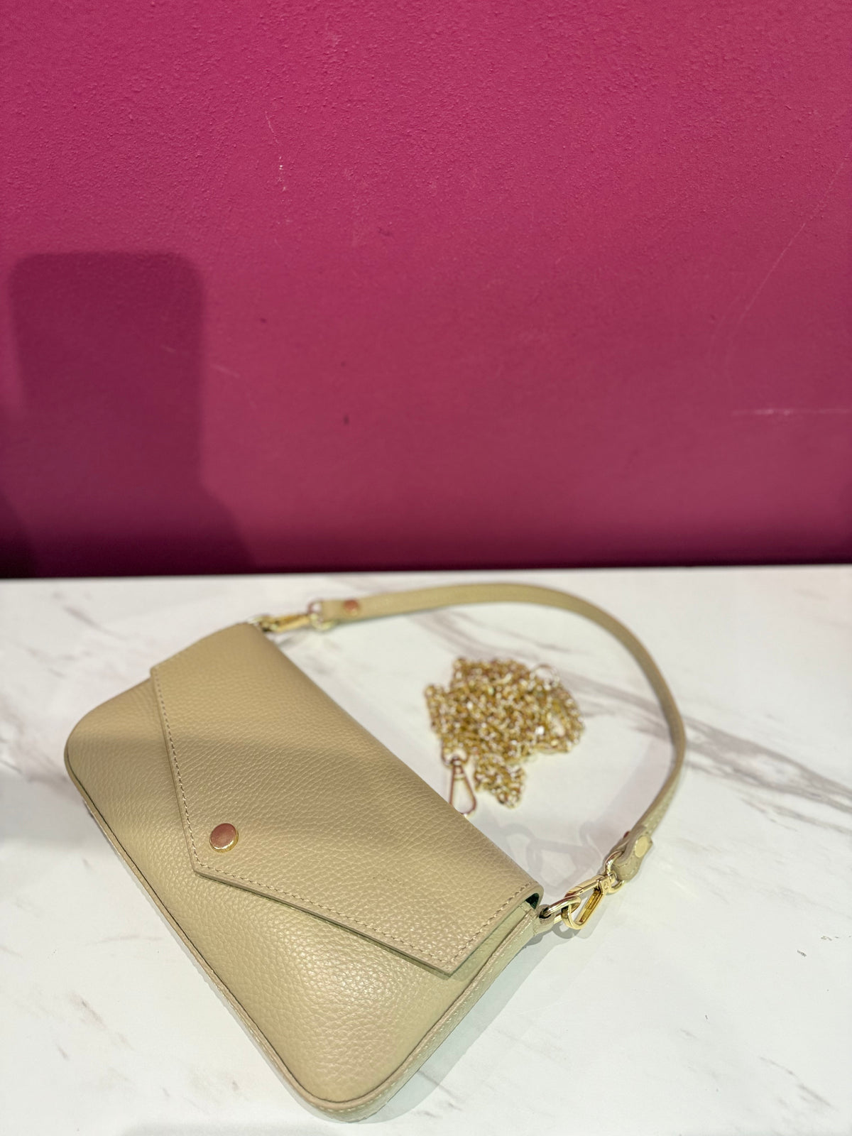 Baguette Mini Pelle Beige JUDIVA