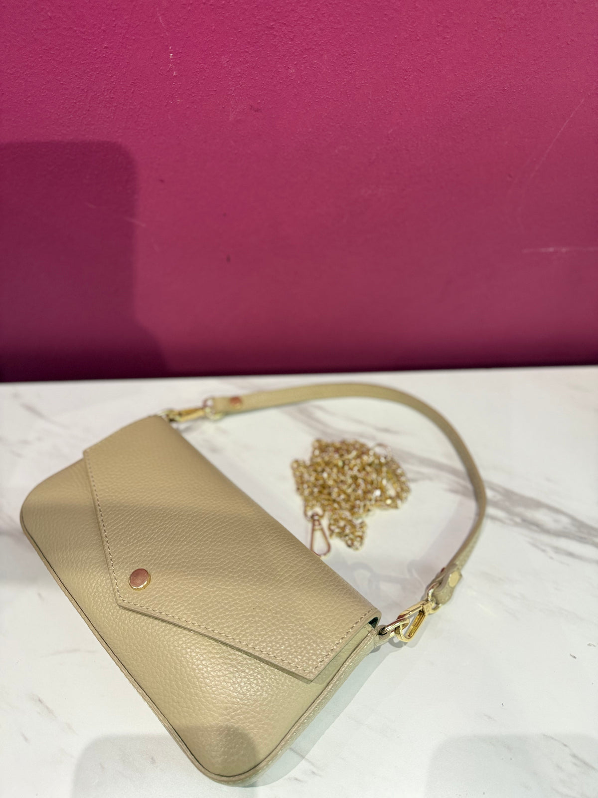 Baguette Mini Pelle Beige JUDIVA