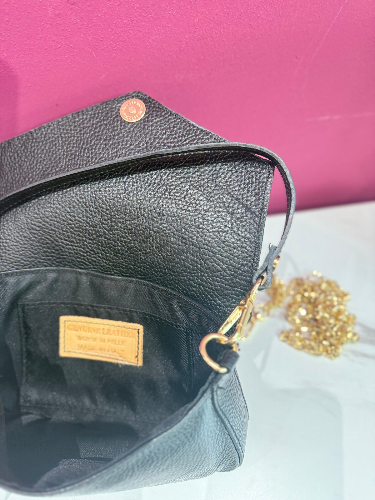 Mini Baguette Nera Pelle JUDIVA