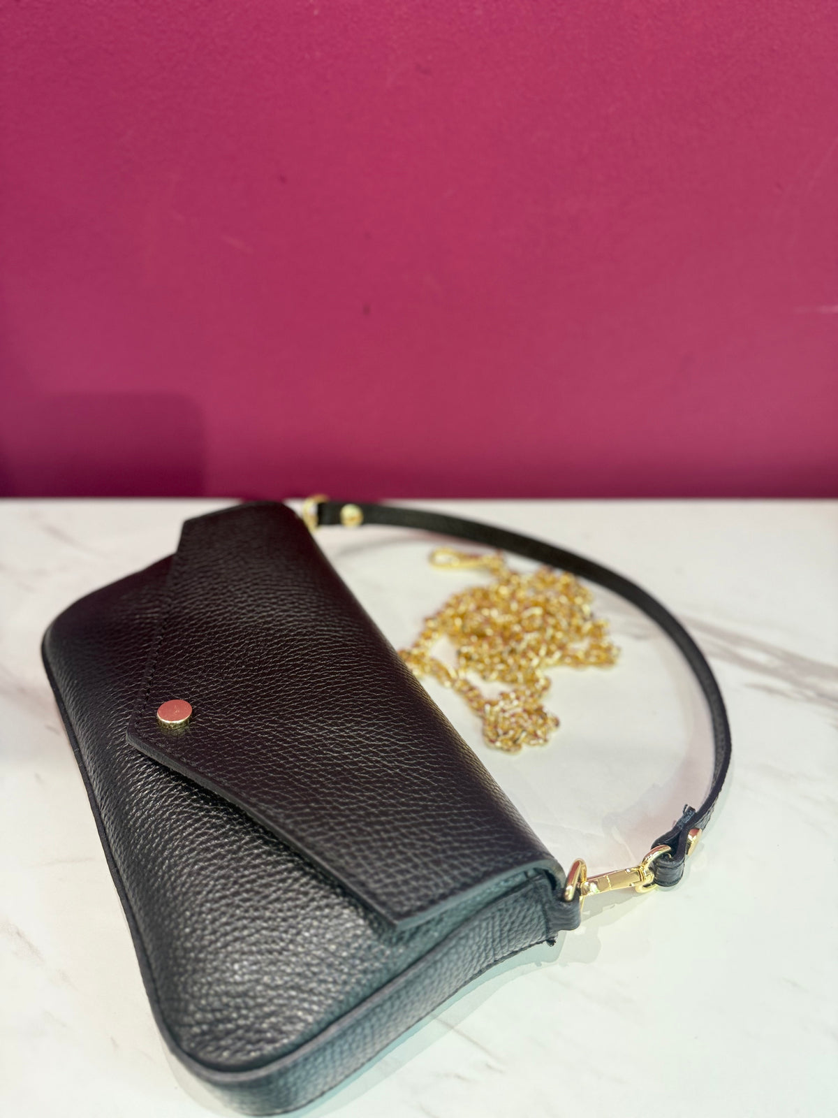 Mini Baguette Nera Pelle JUDIVA
