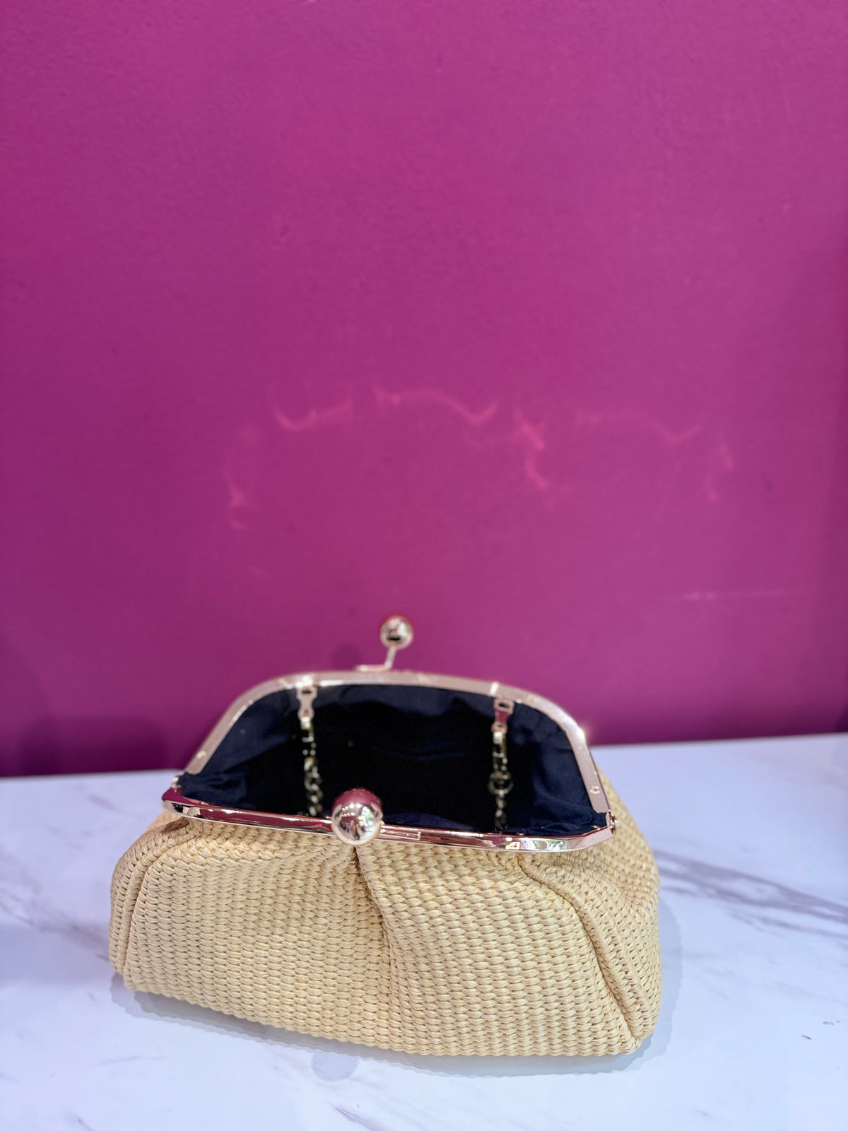 Borsa Pasticcino Raffia Naturale Avorio JUDIVA