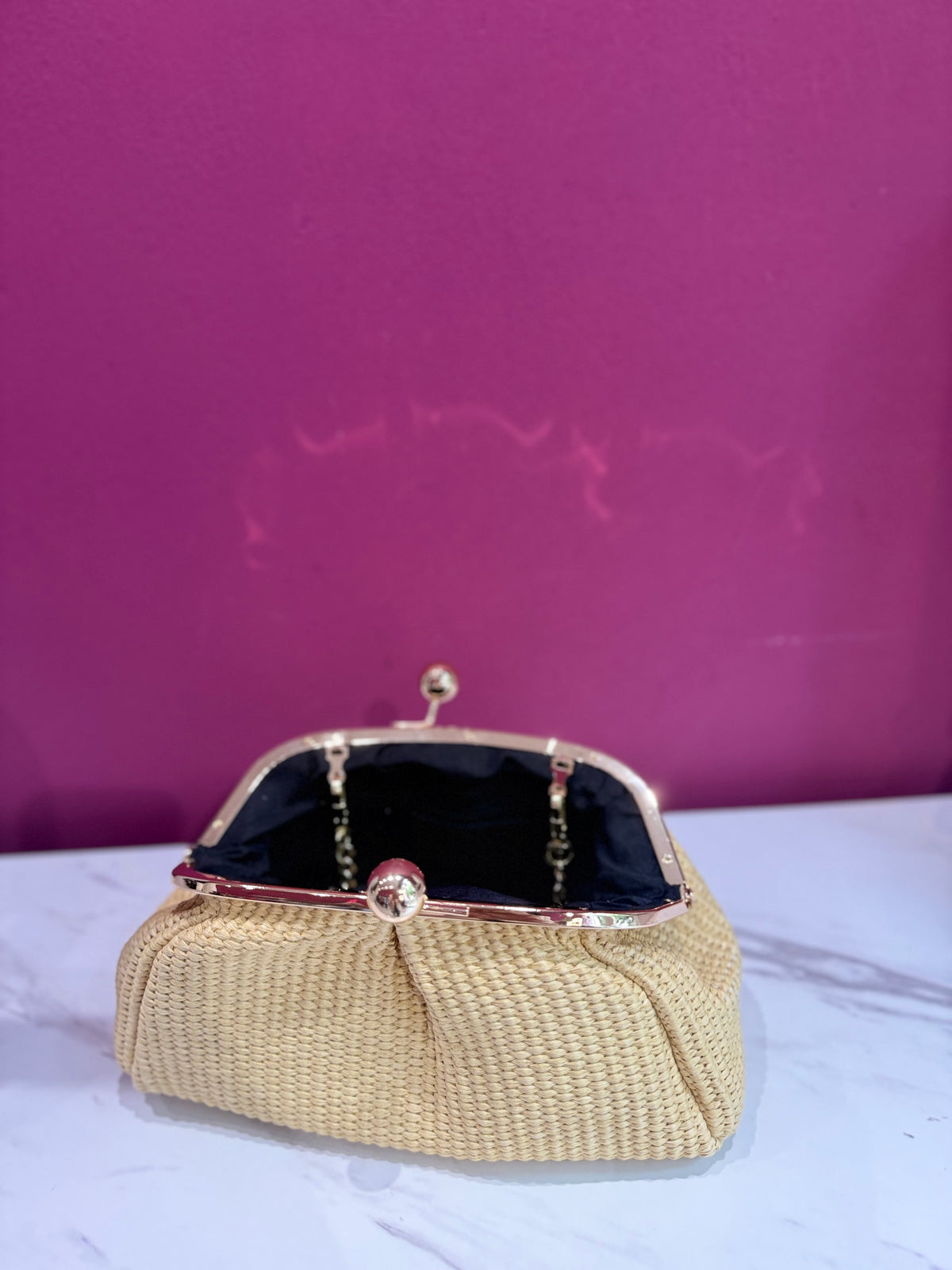 Borsa Pasticcino Raffia Naturale Avorio JUDIVA