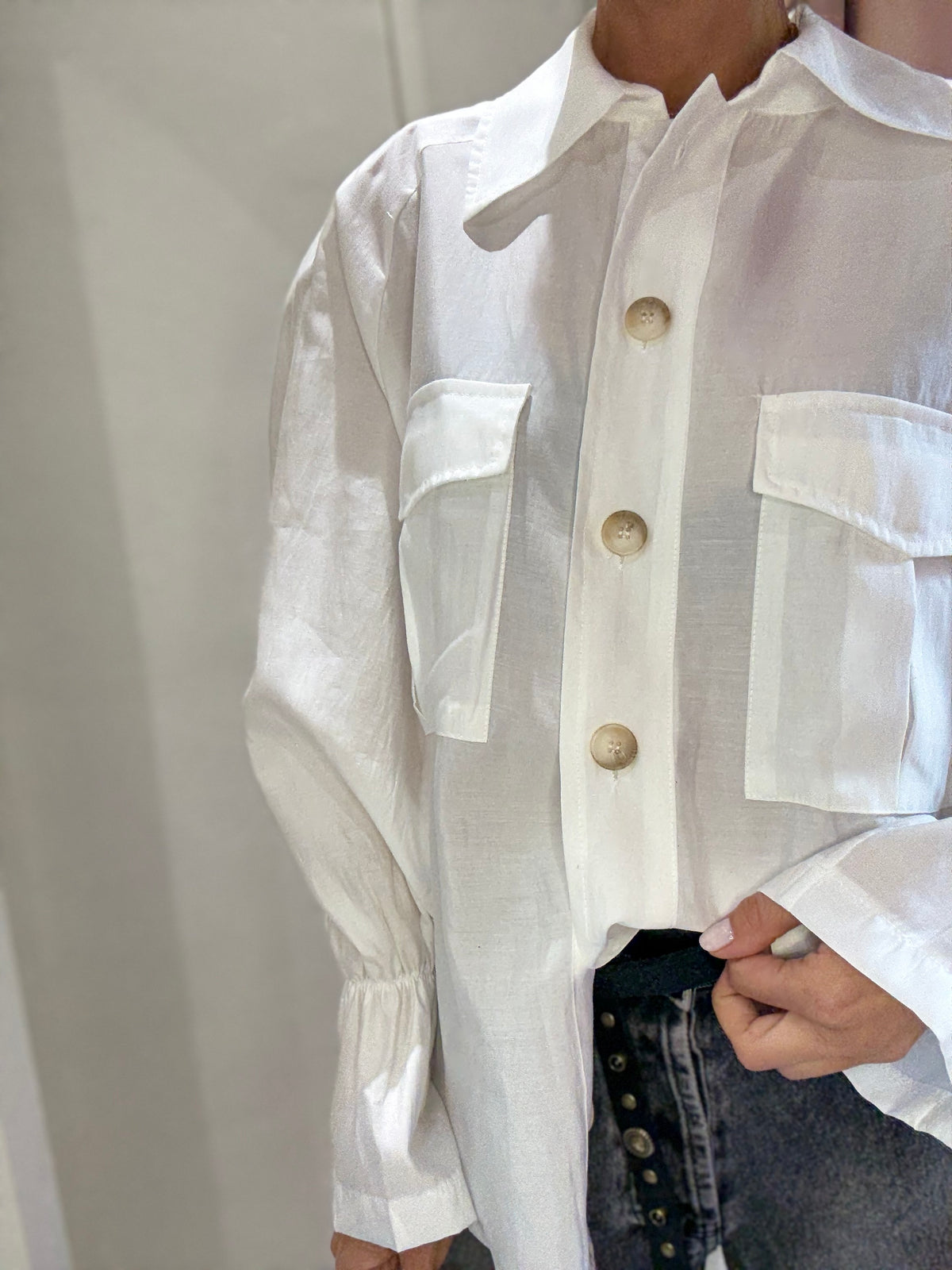 Camicia HAVEONE bianca Spalle Imbottite
