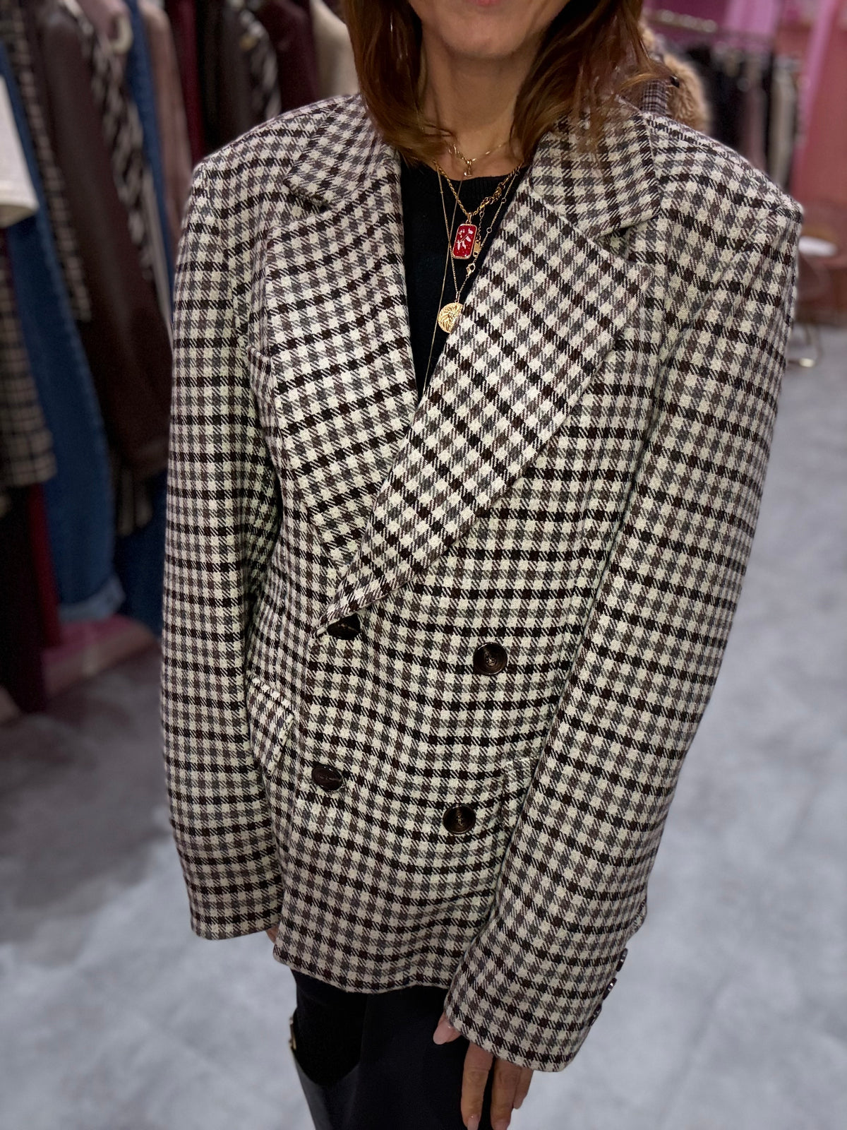 Blazer Check Moro Lana