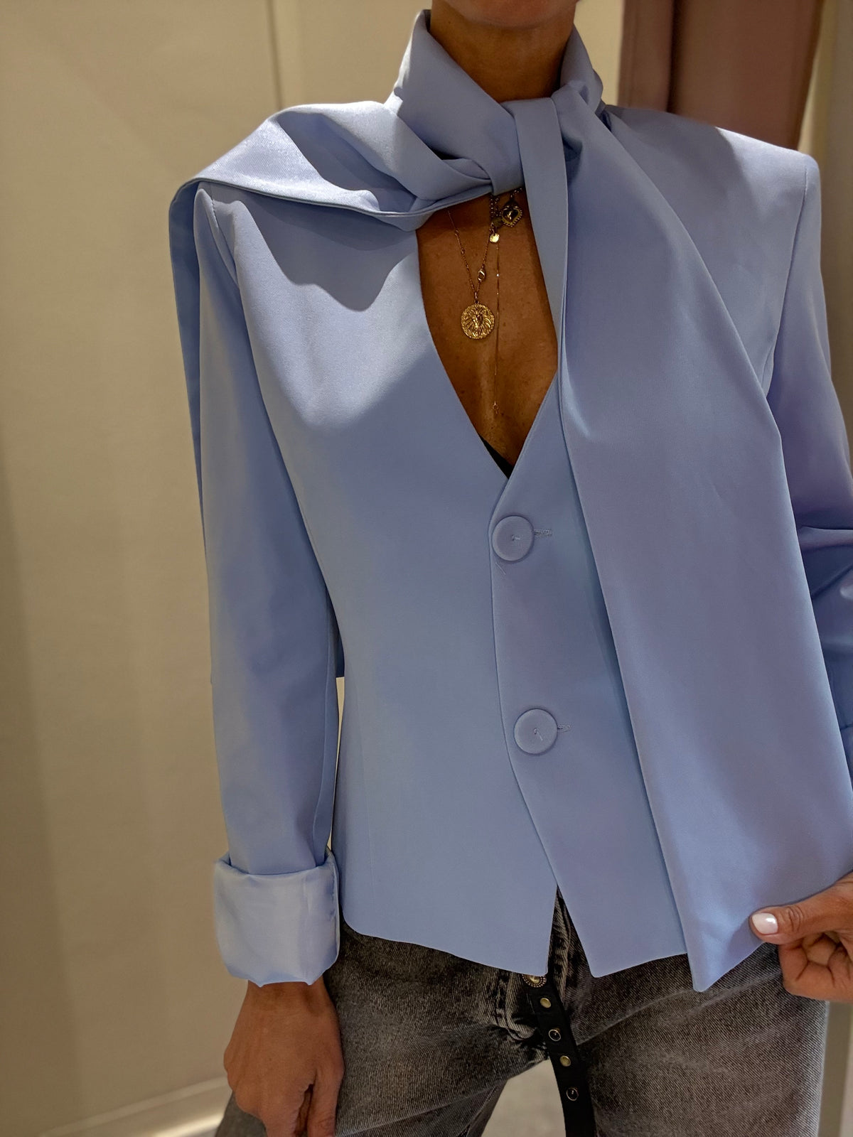 Giacca FOULARD Azzurro KOSTUM N1