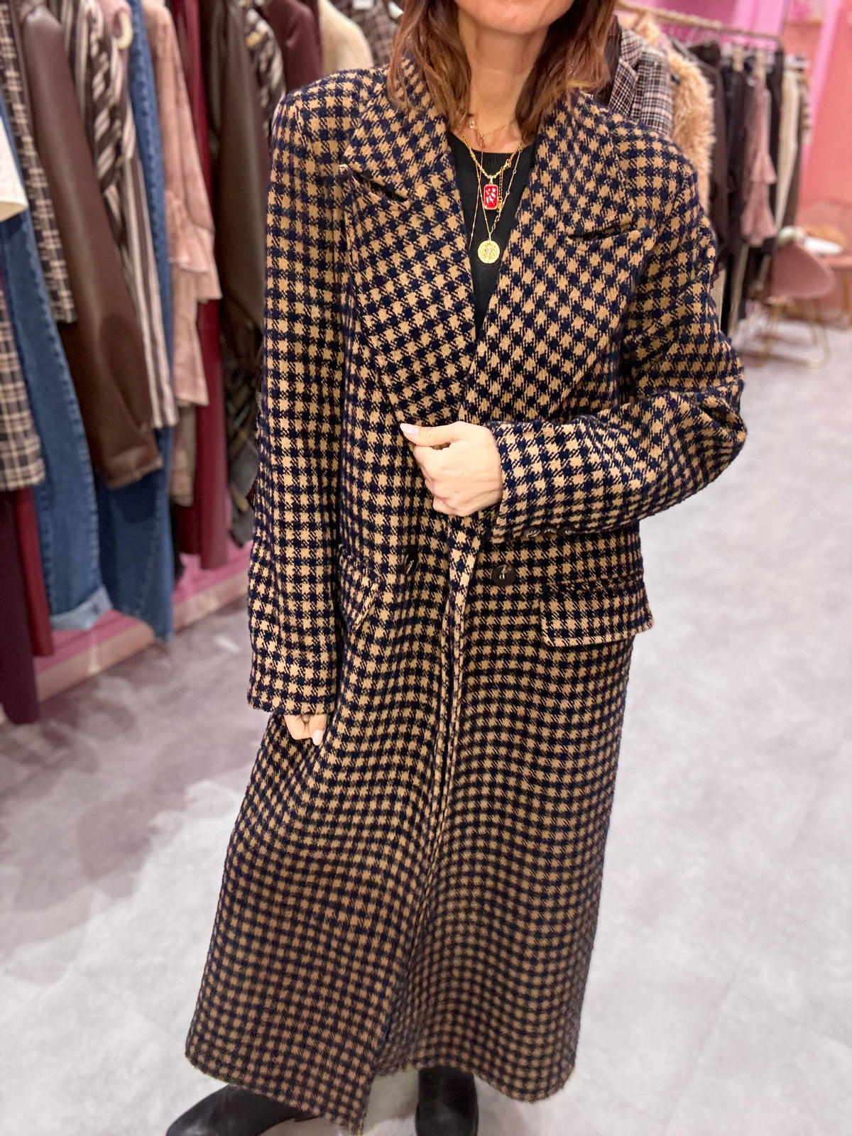 CAPPOTTO NAVY CARAMELLO