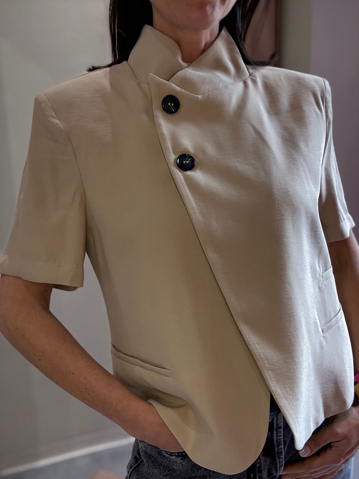 Blazer Cropped Beige HAVEONE
