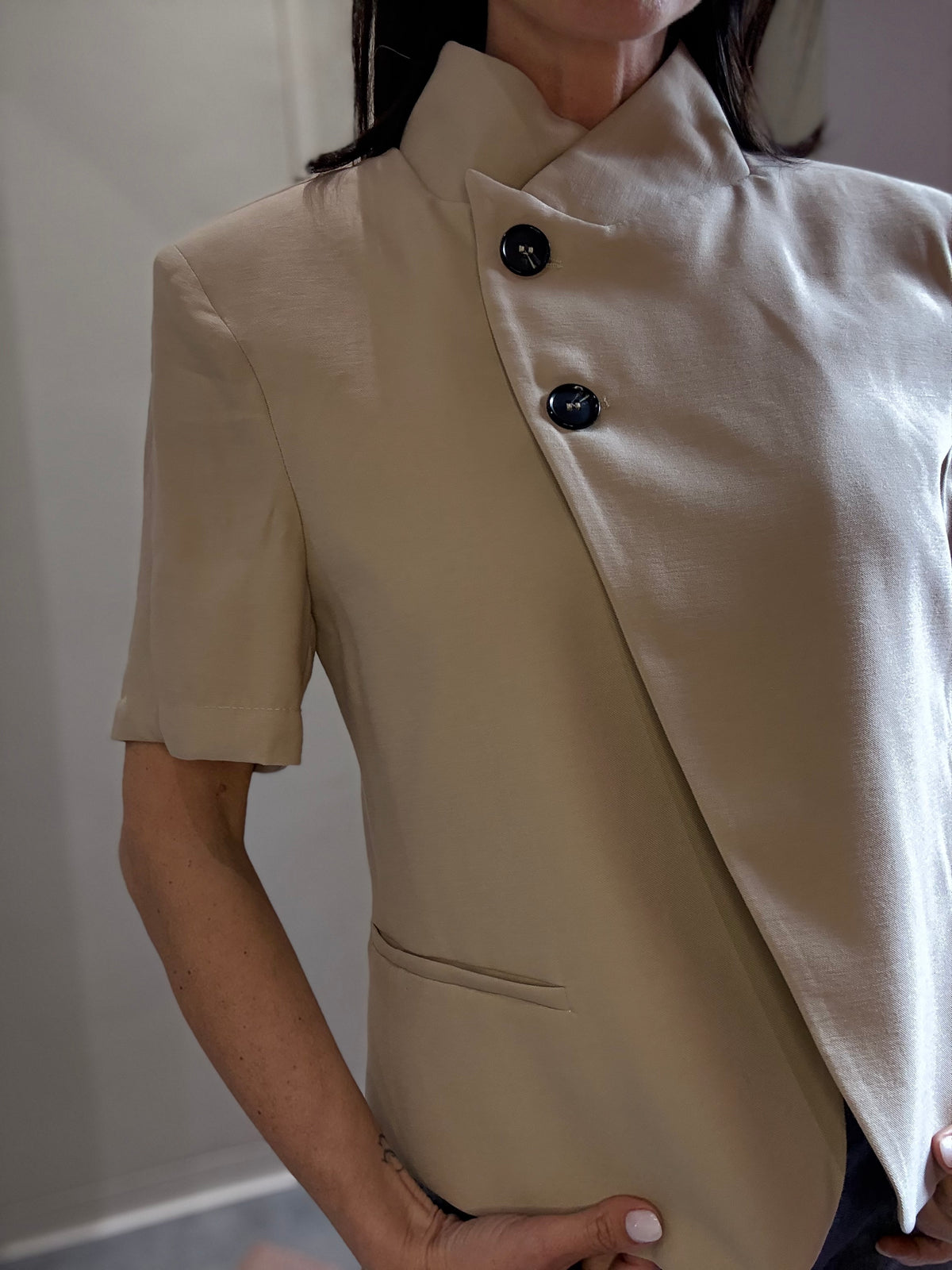 Blazer Cropped Beige HAVEONE