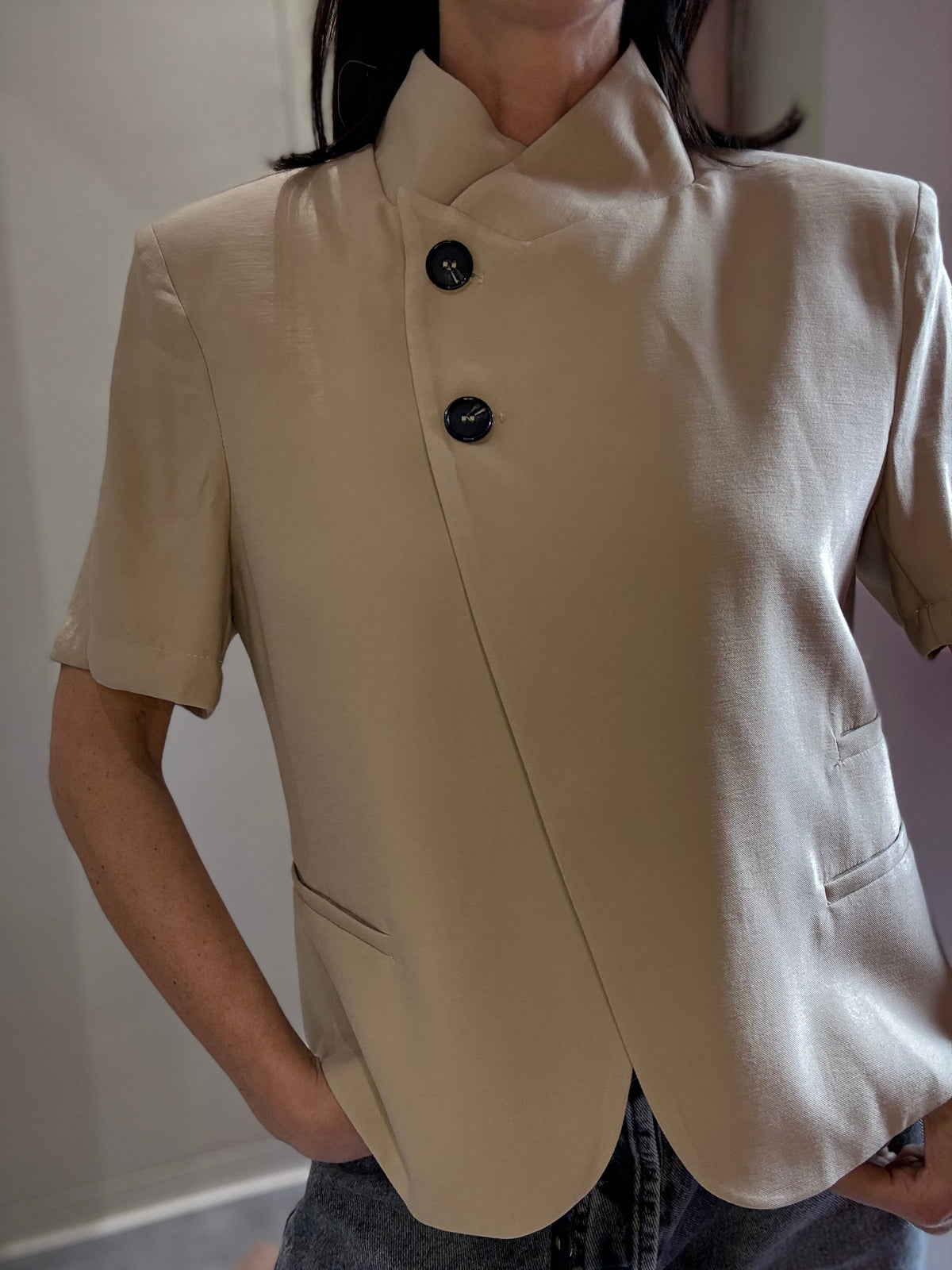 Blazer Cropped Beige HAVEONE