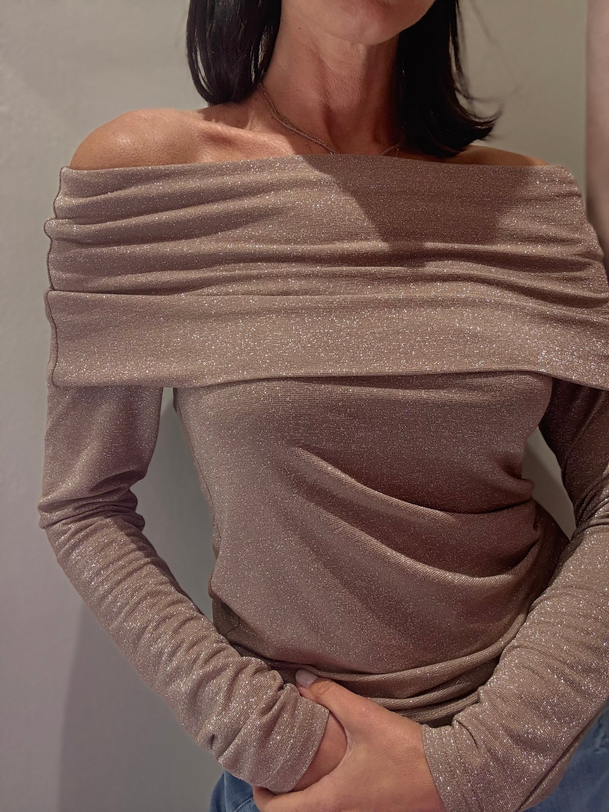 T-Shirt Scollo Barca Platino D'ELLE