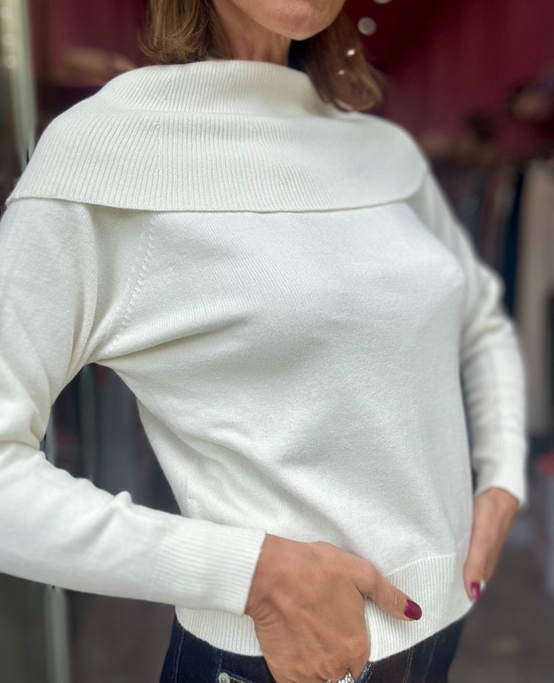 Maglia Collo Barca Bianca