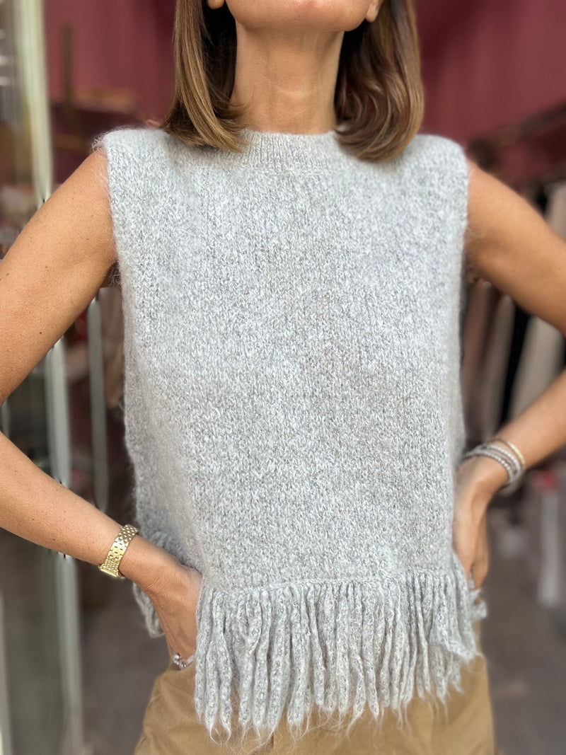 Gilet Lana Mohair Grigio