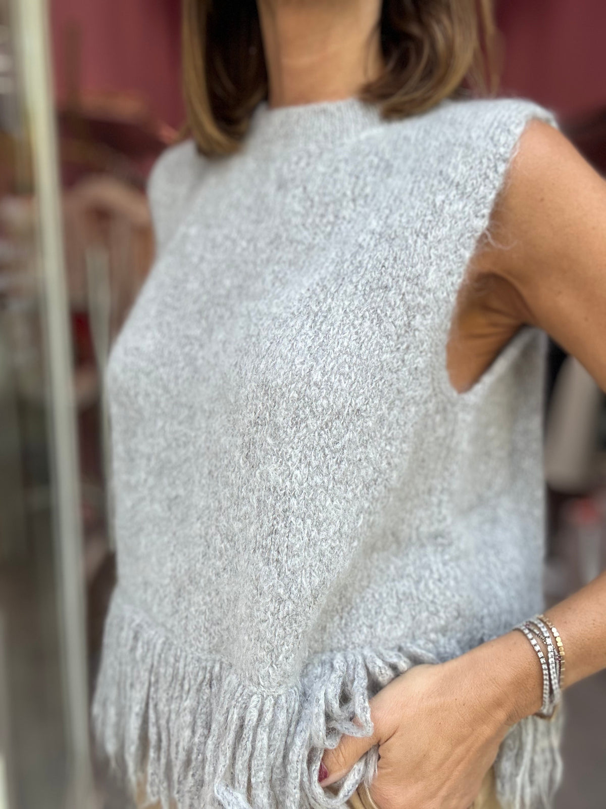 Gilet Lana Mohair Grigio