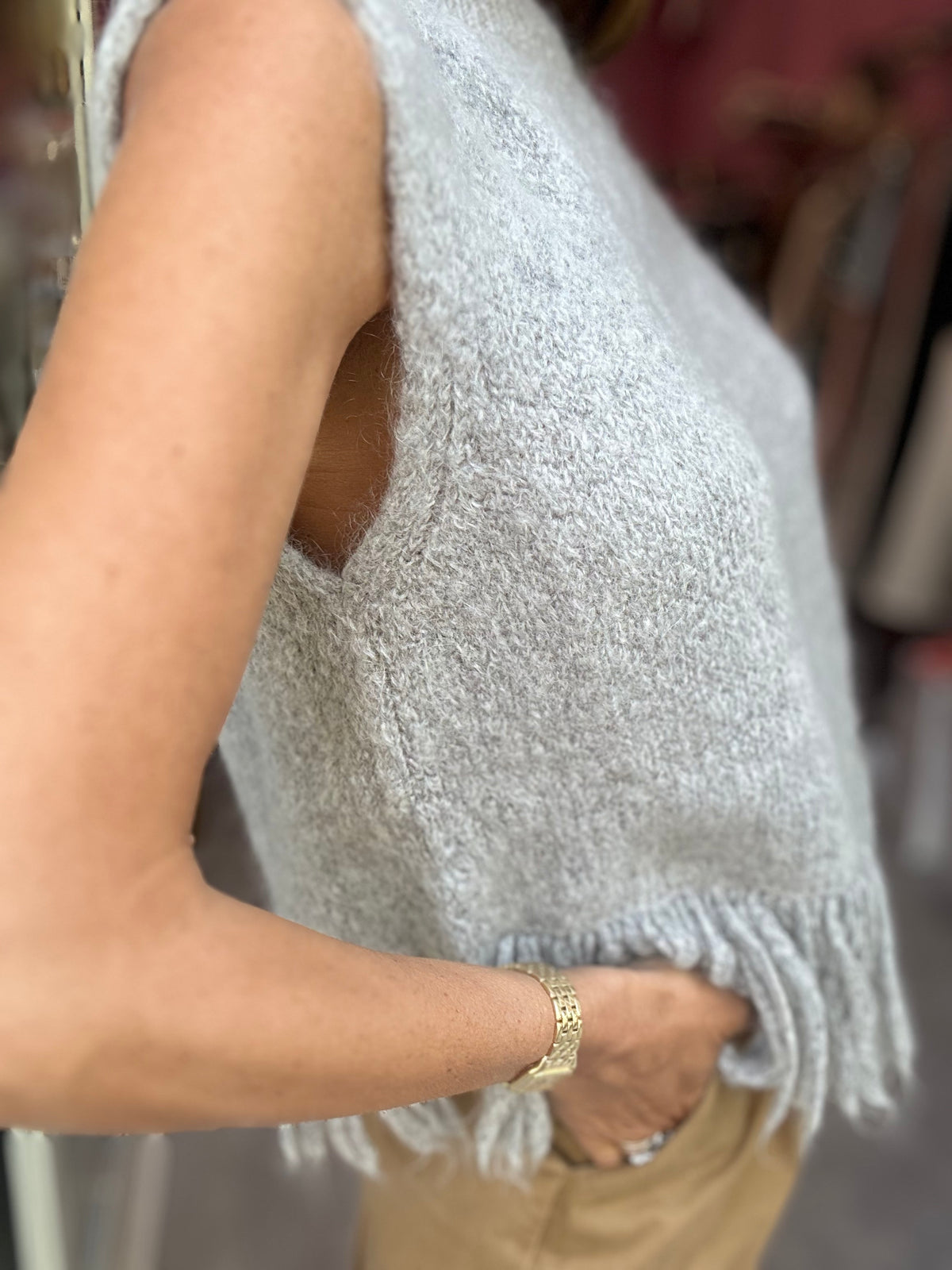 Gilet Lana Mohair Grigio