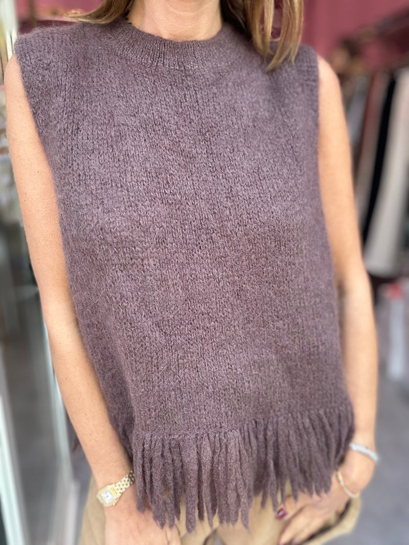 Gilet Lana Mohair Marrone