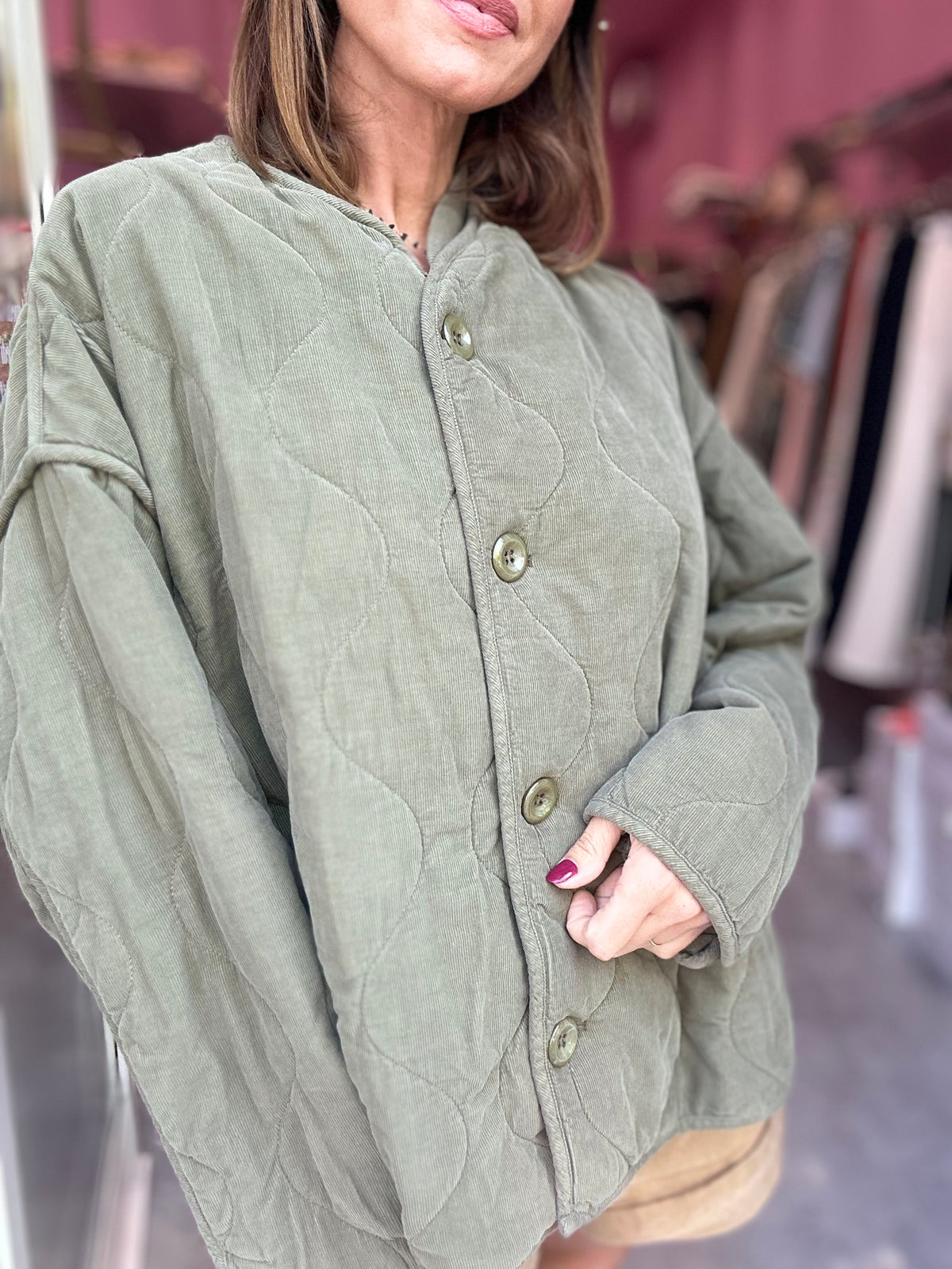 Giacca Trapuntata Verde