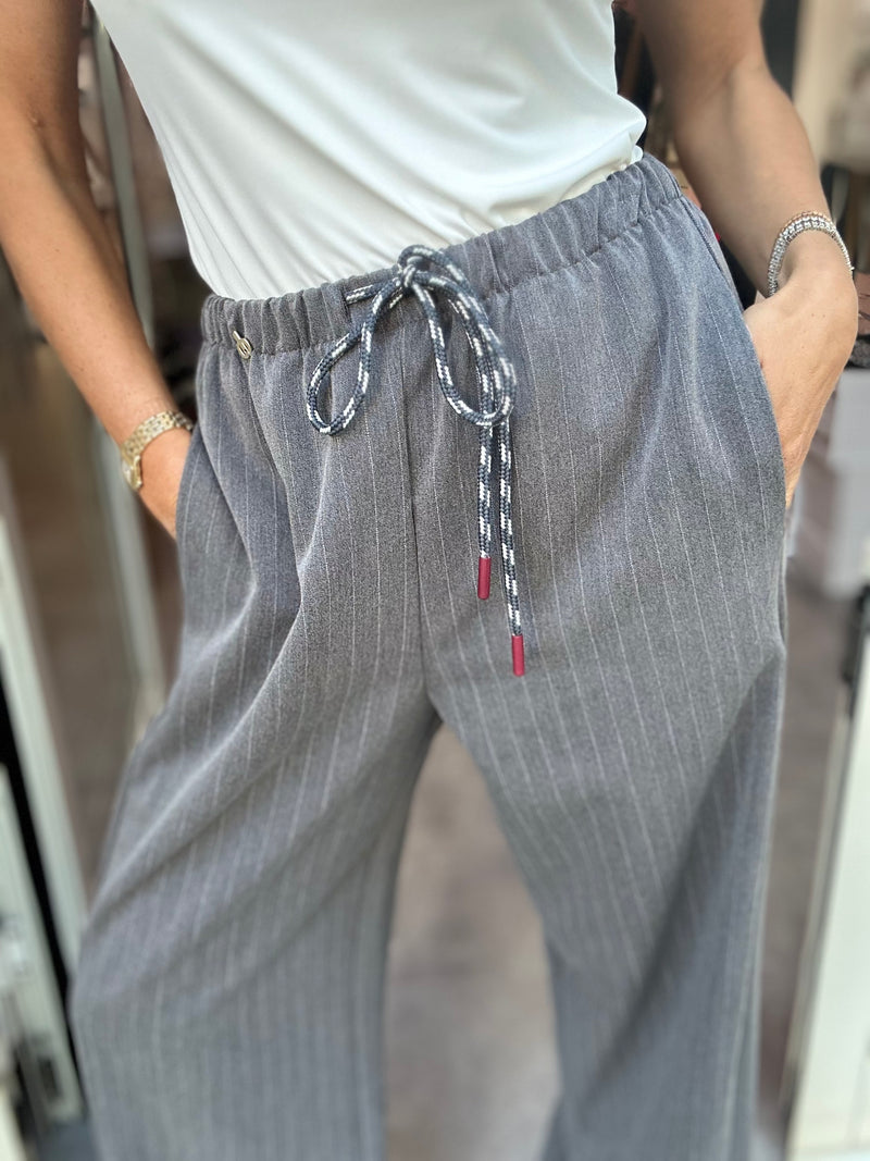 Pantalone Gessato Grigio