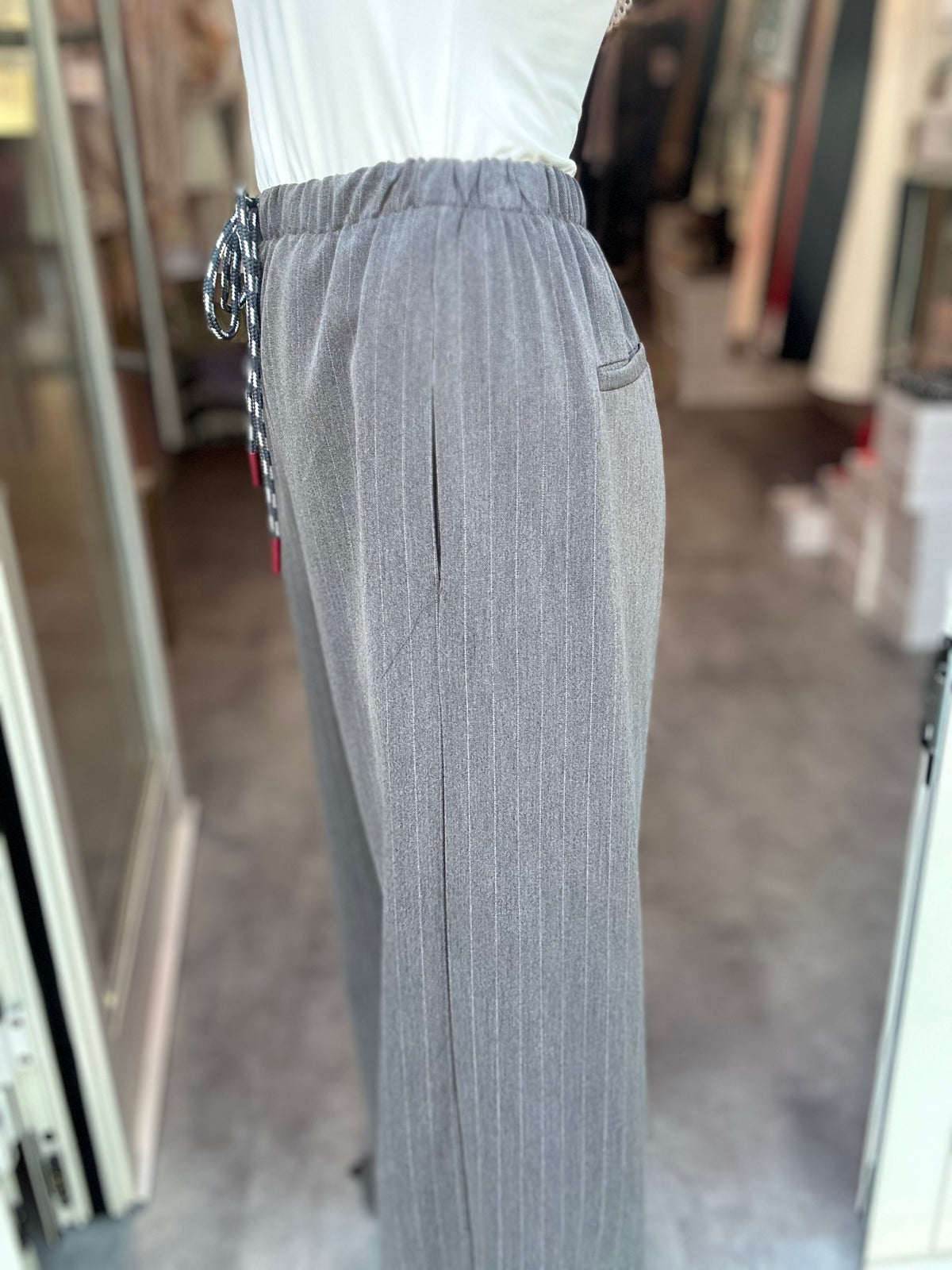 Pantalone Gessato Grigio