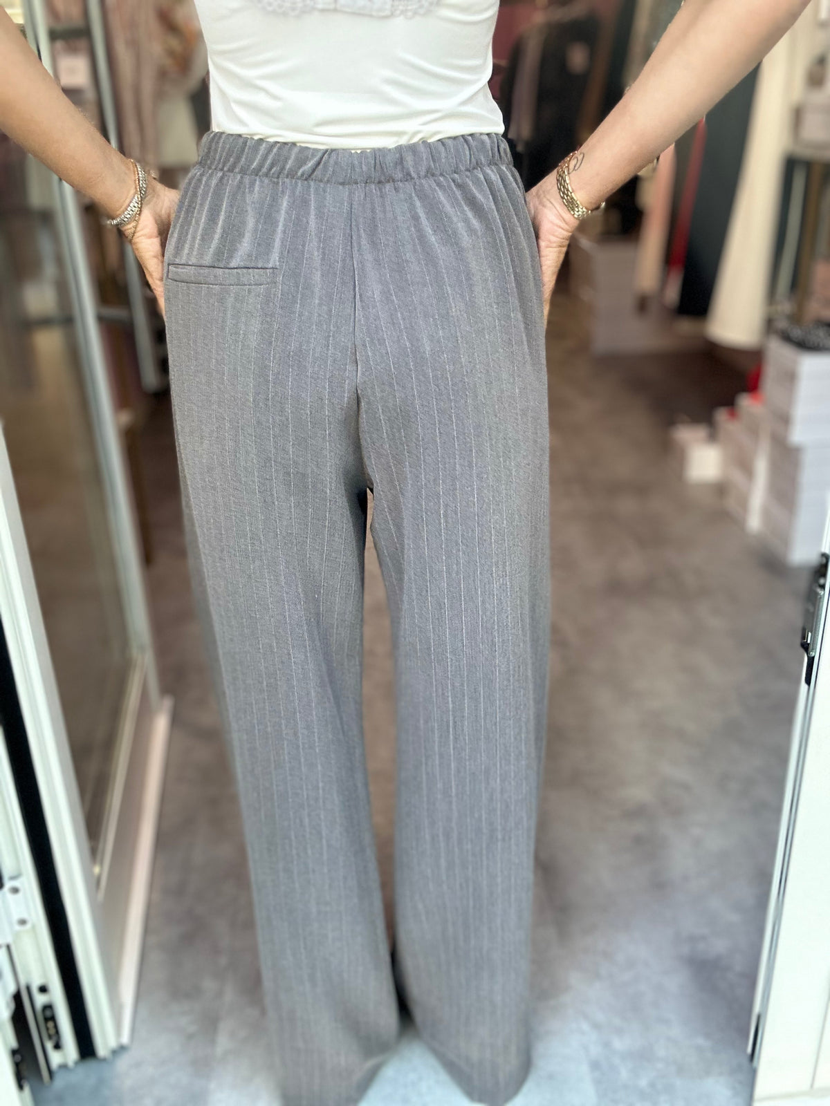 Pantalone Gessato Grigio