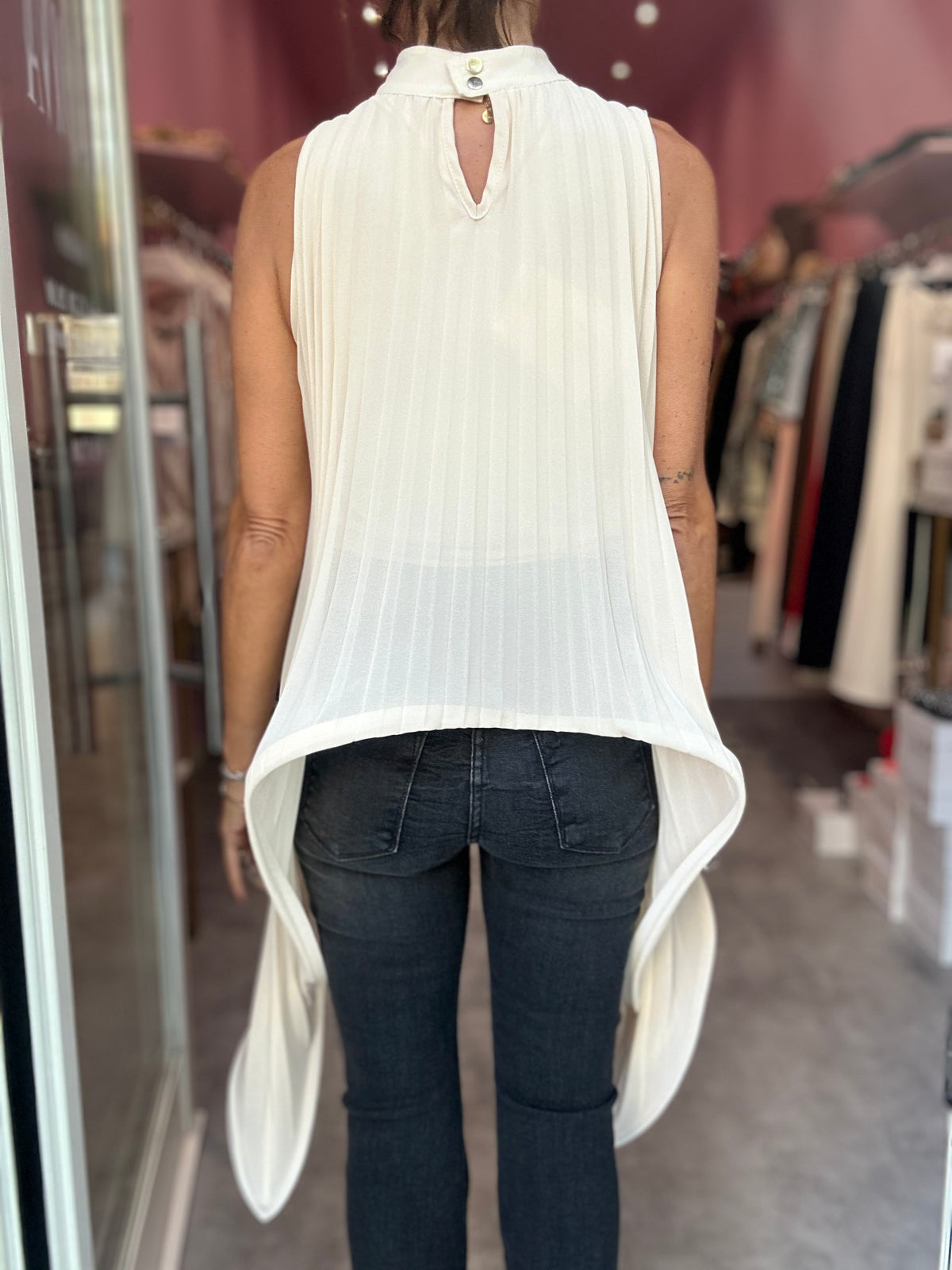 Blusa Pieghe Gesso