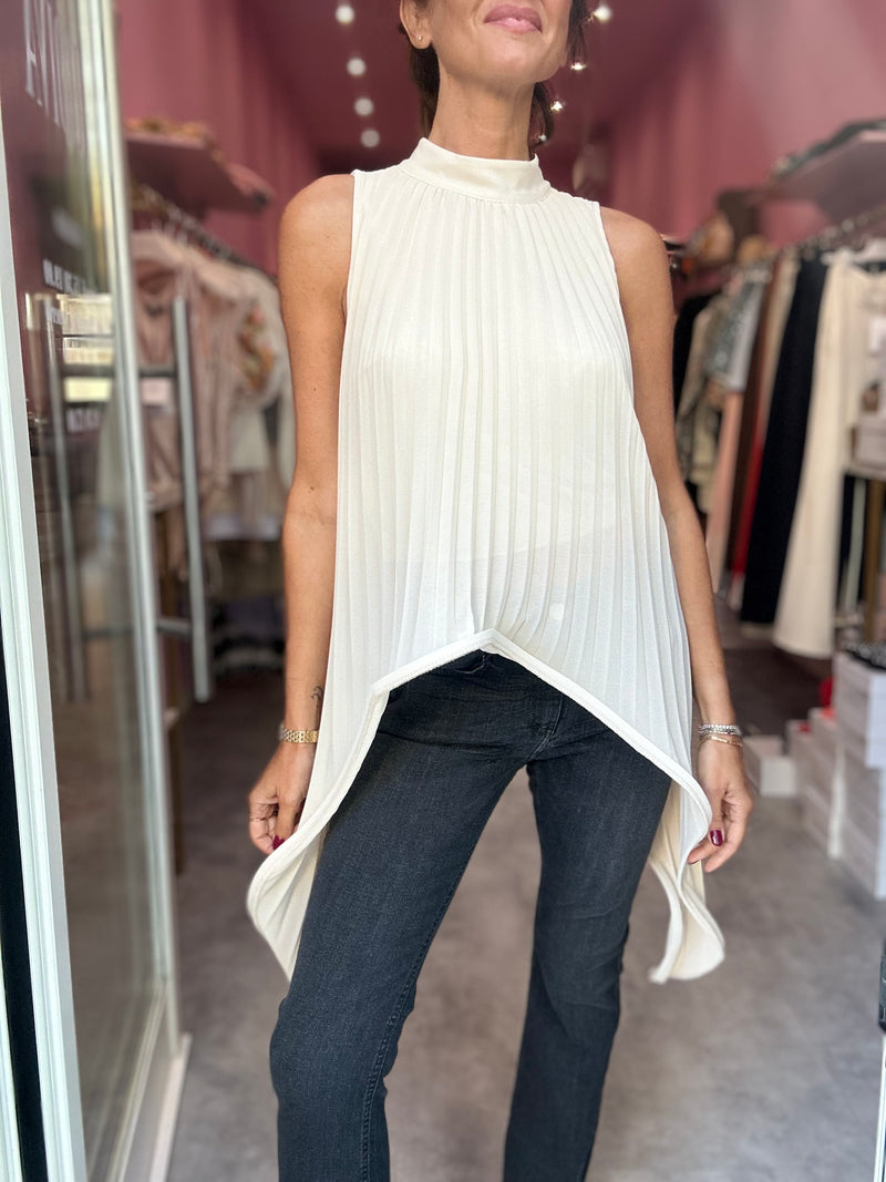 Blusa Pieghe Gesso