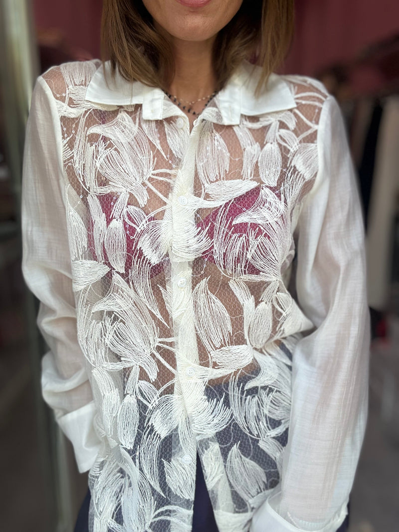 Camicia Fiori Pizzo