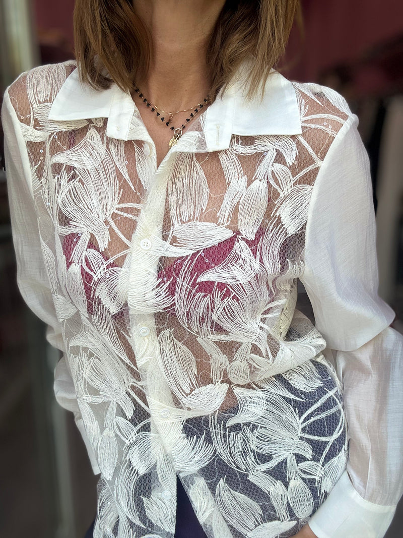 Camicia Fiori Pizzo
