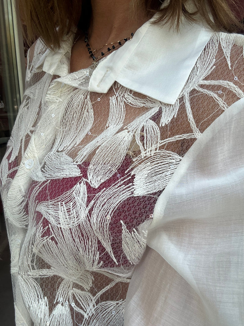 Camicia Fiori Pizzo