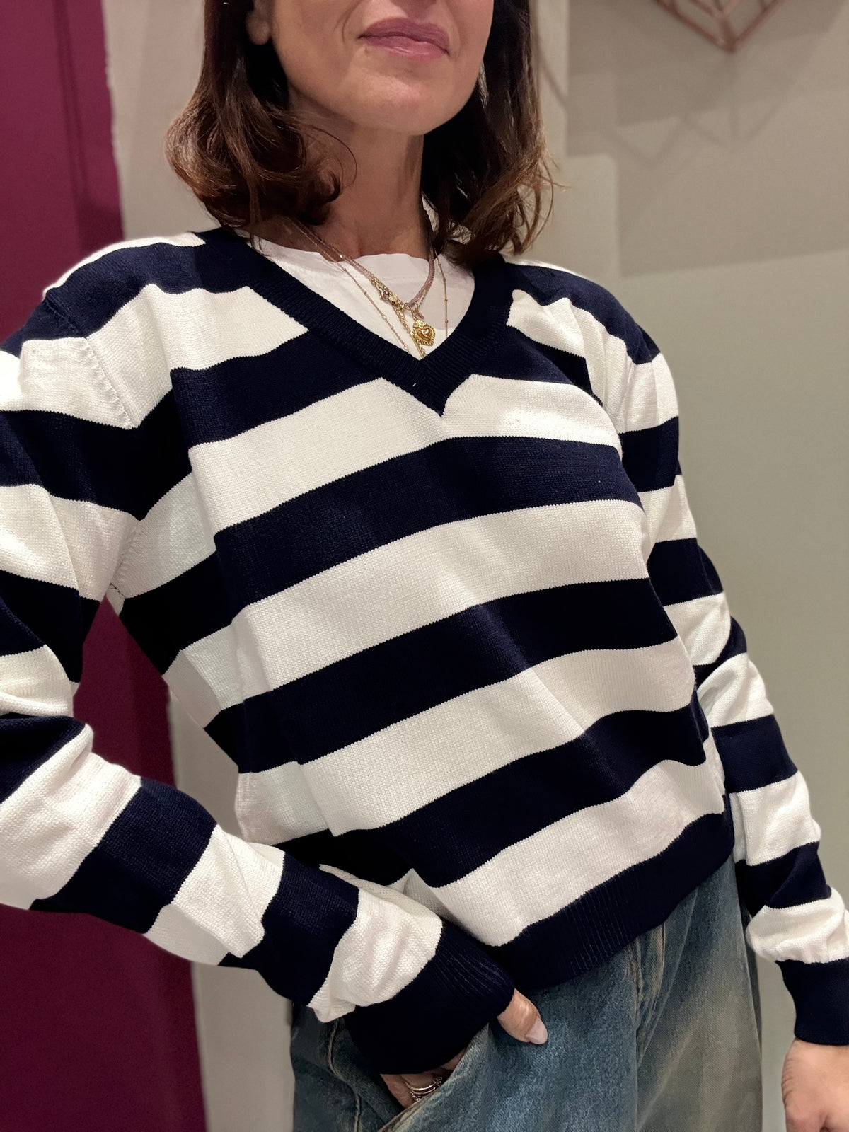 Maglia Righe TENSIONE IN Bianco e Blu