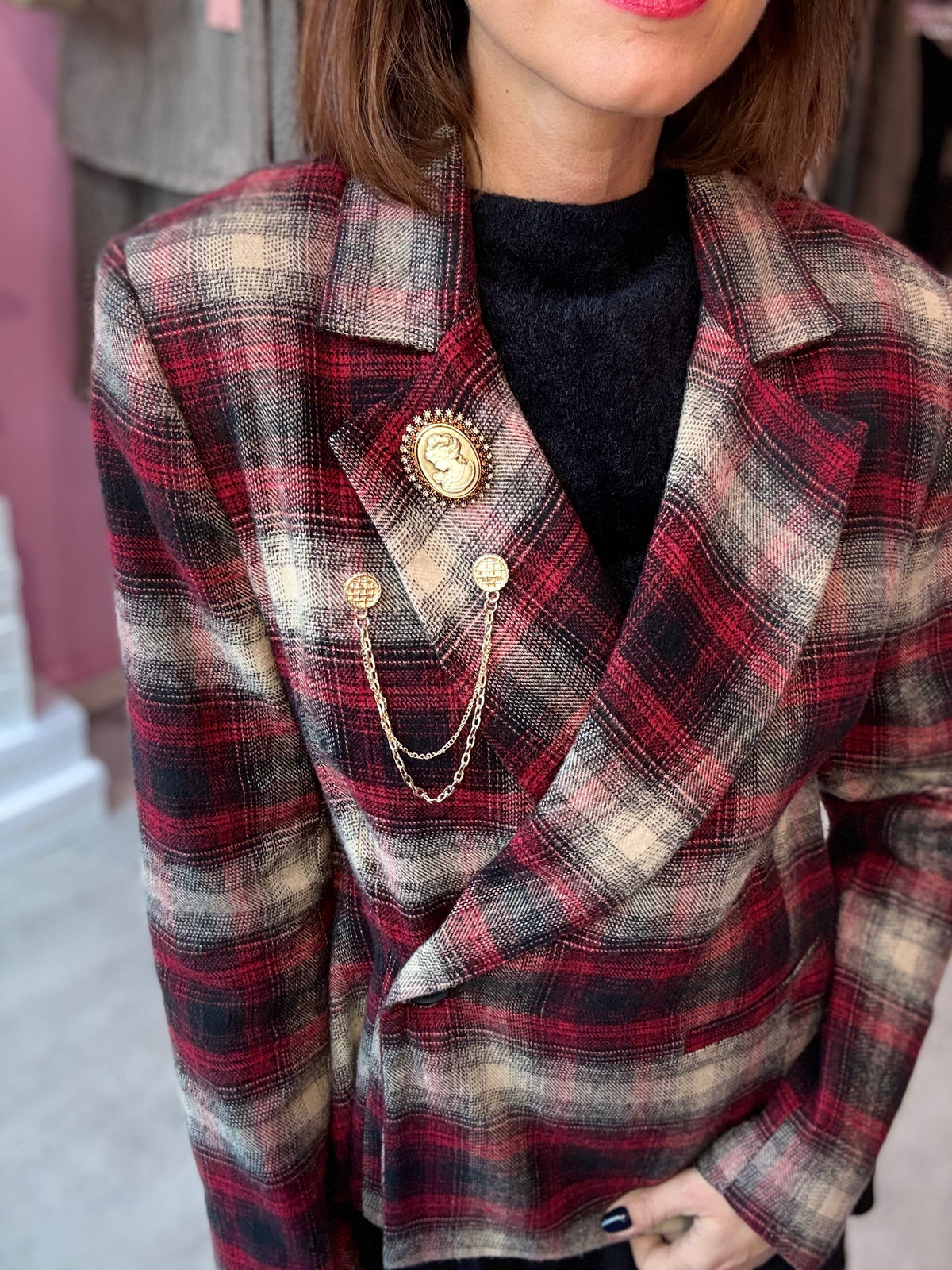Blazer Tartan Rosso