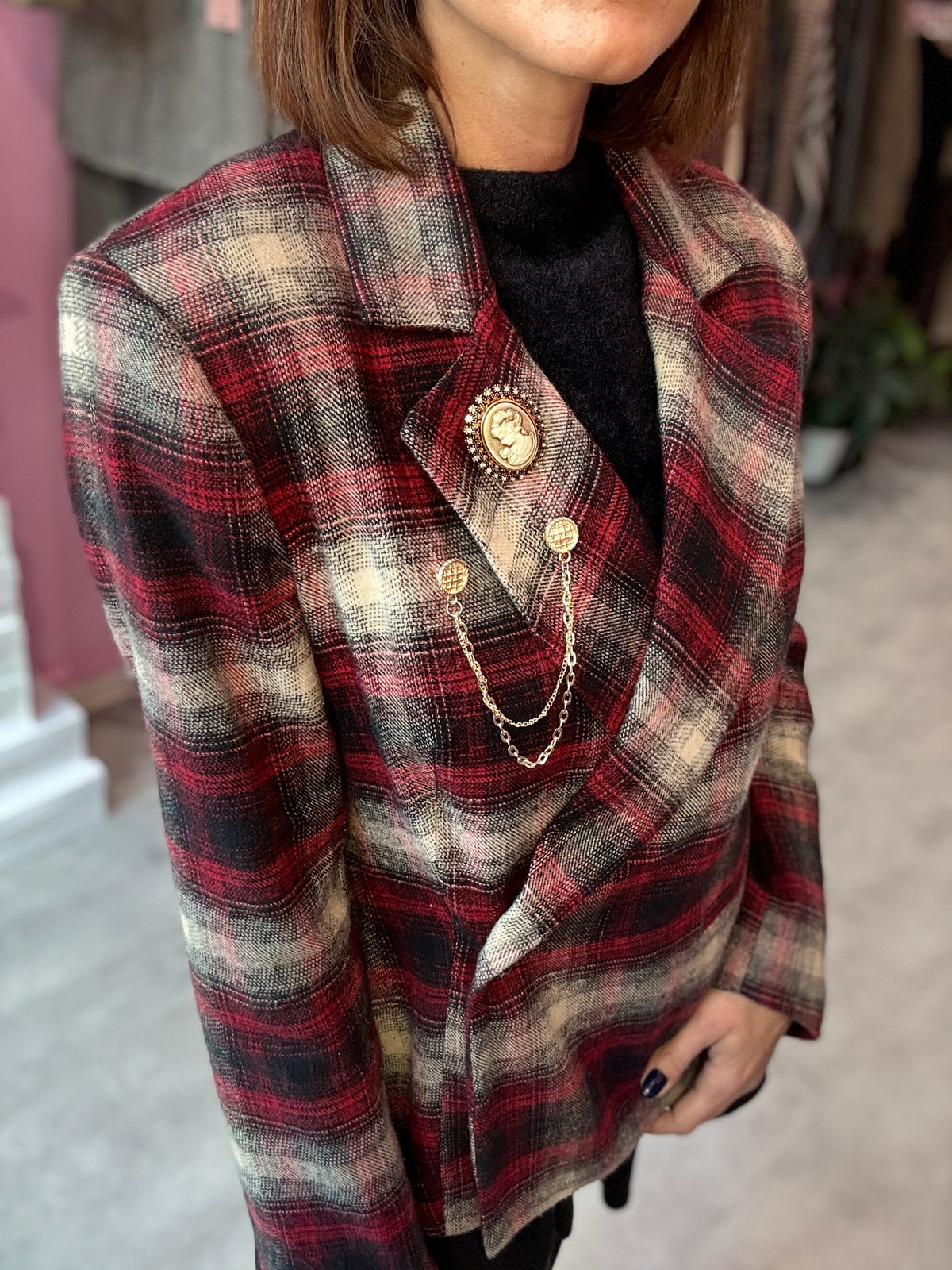 Blazer Tartan Rosso