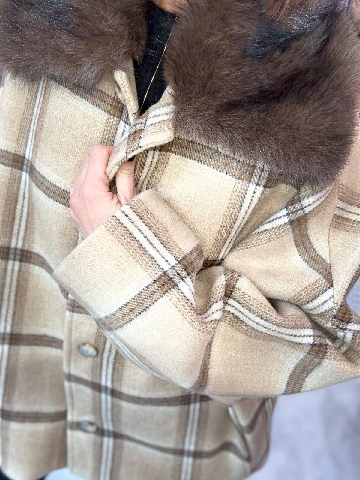 Cappottino Check Miele Lana