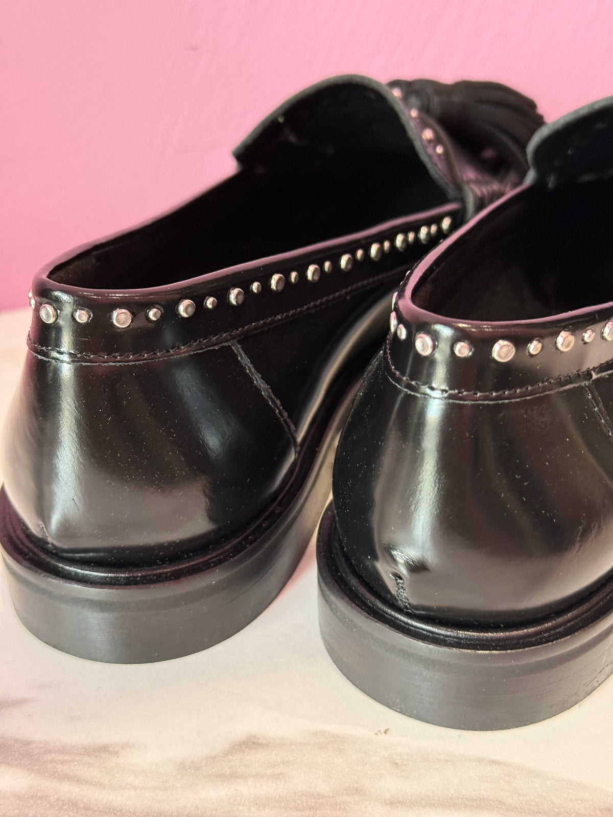 Mocassino Nero Pelle Borchie