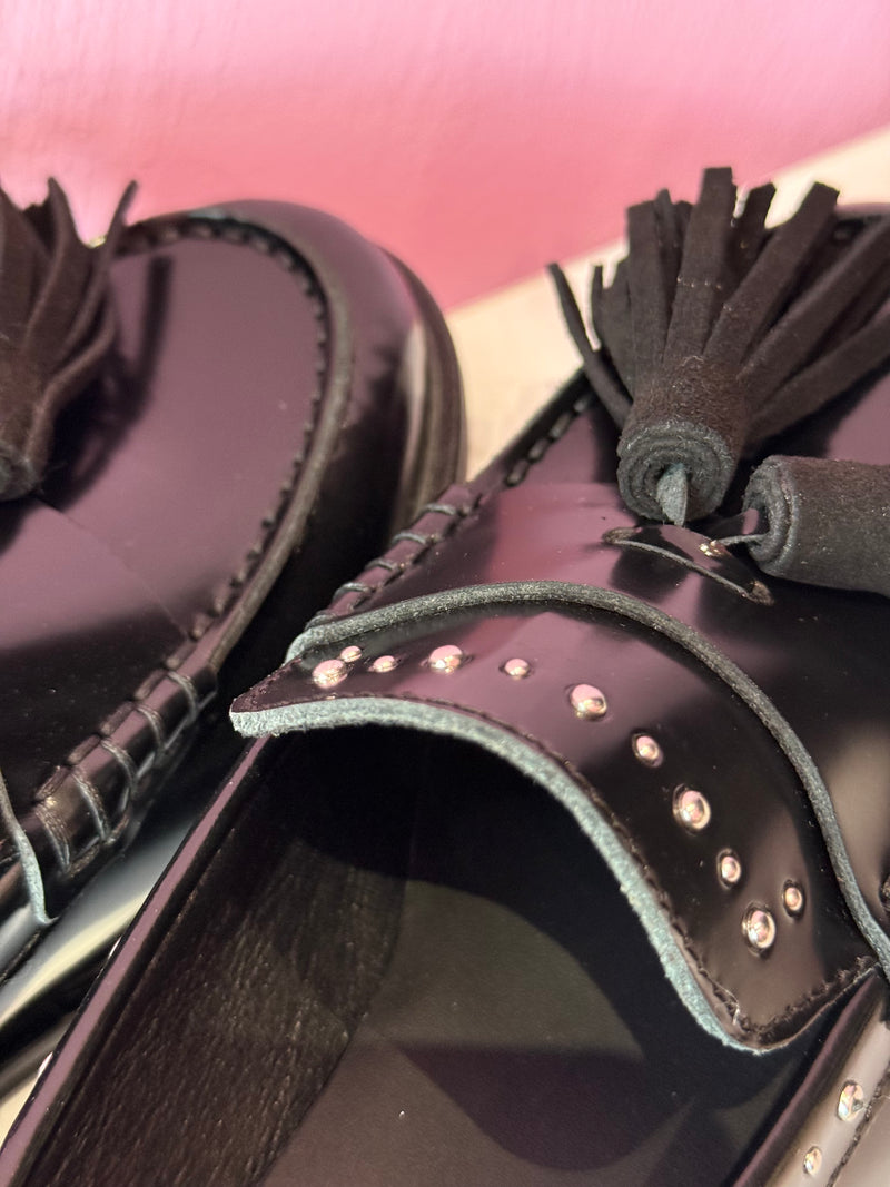 Mocassino Nero Pelle Borchie