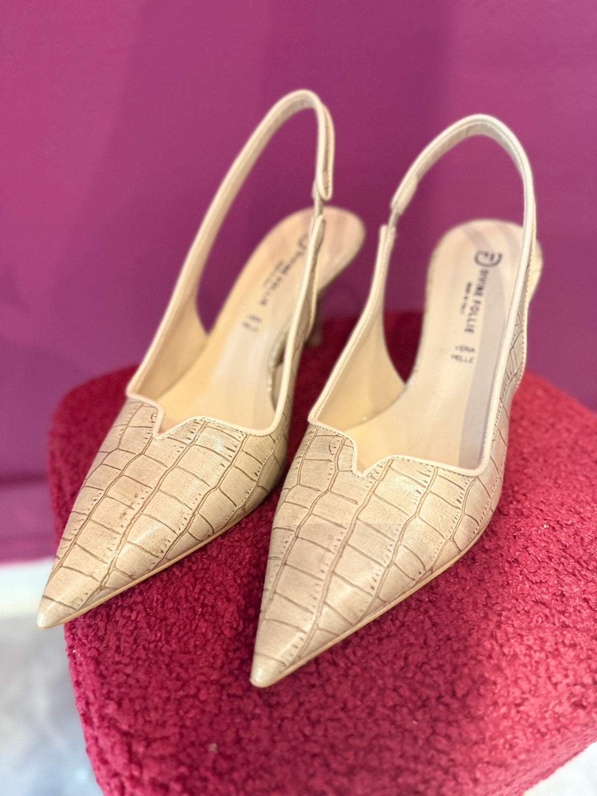 Slingback Stampa Cocco Beige DIVINE FOLLIE