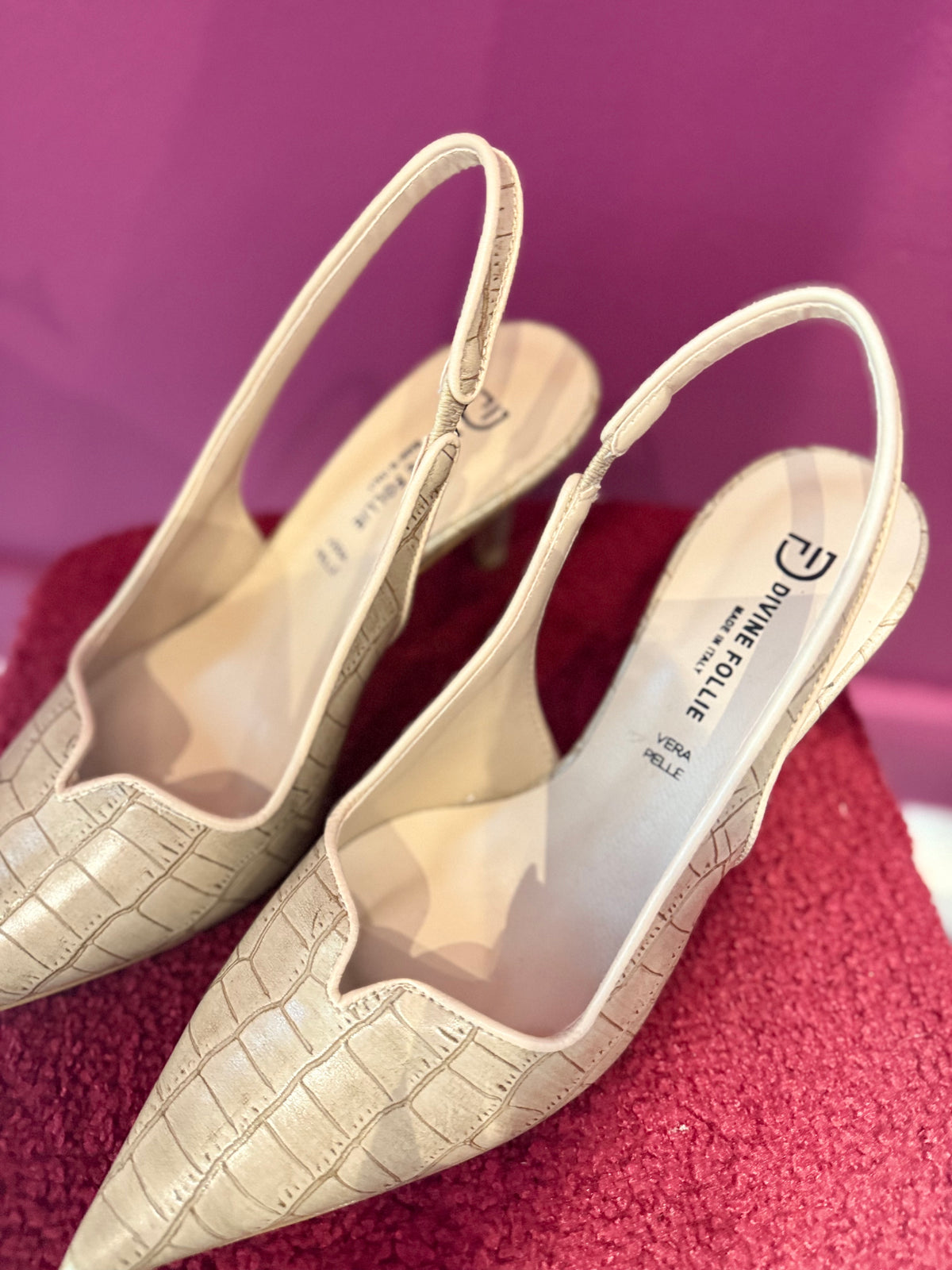 Slingback Stampa Cocco Beige DIVINE FOLLIE