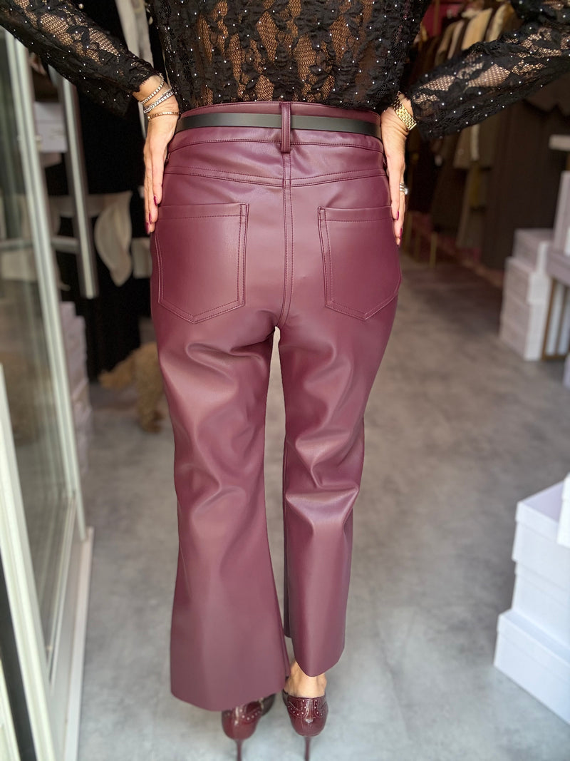 Pantalone Eco Pelle Vino