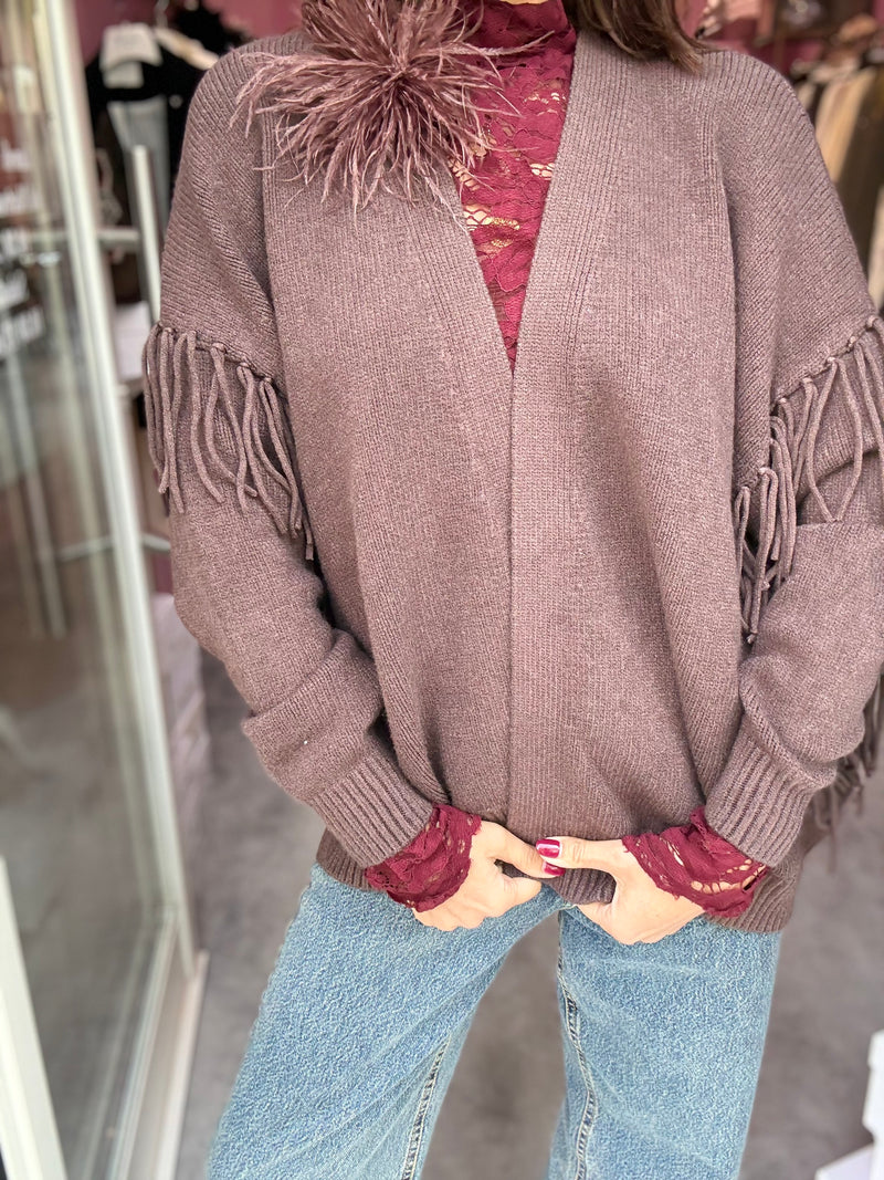 Cardigan Frange Cioccolato
