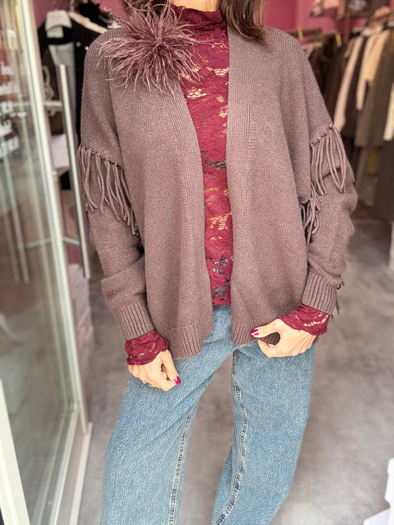 Cardigan Frange Cioccolato