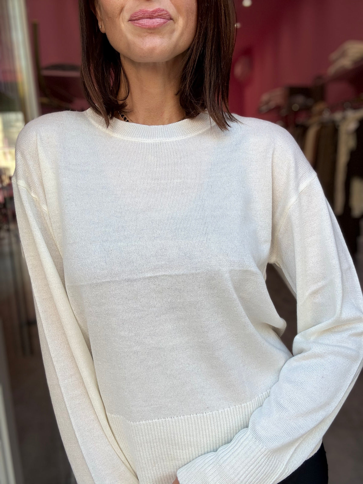 Maglia Crema Leggera Lana