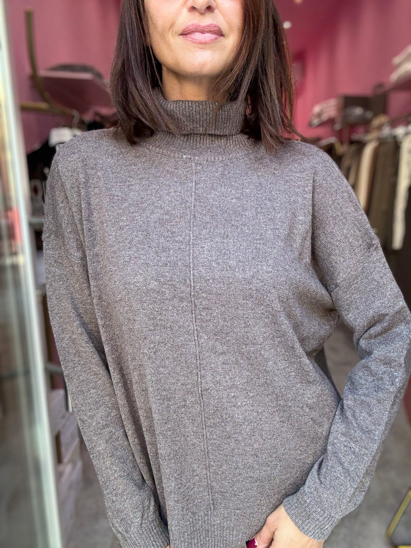 Maglia Collo Alto Moro Melange