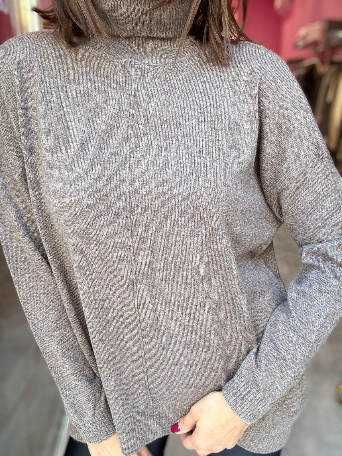 Maglia Collo Alto Moro Melange