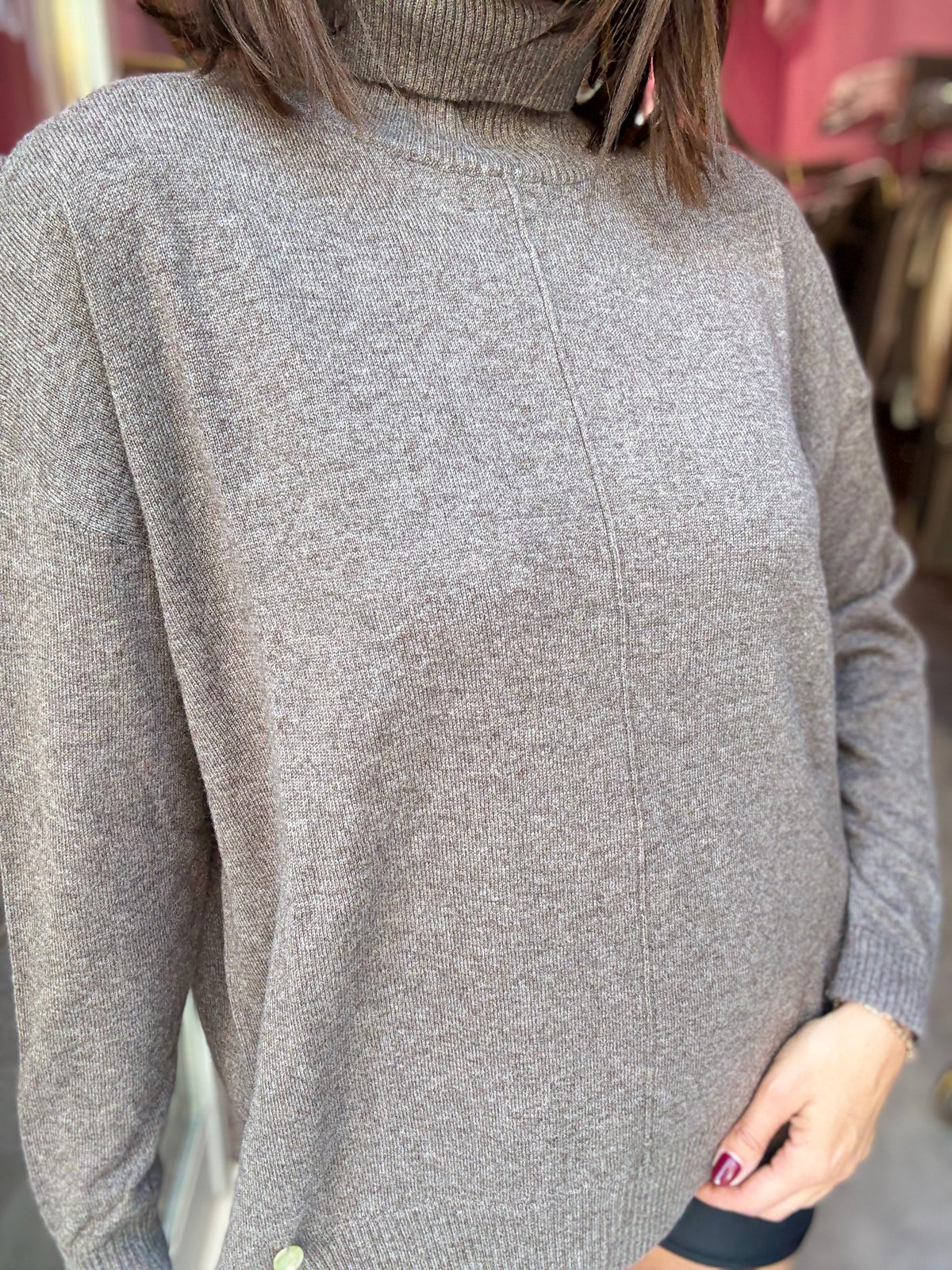 Maglia Collo Alto Moro Melange