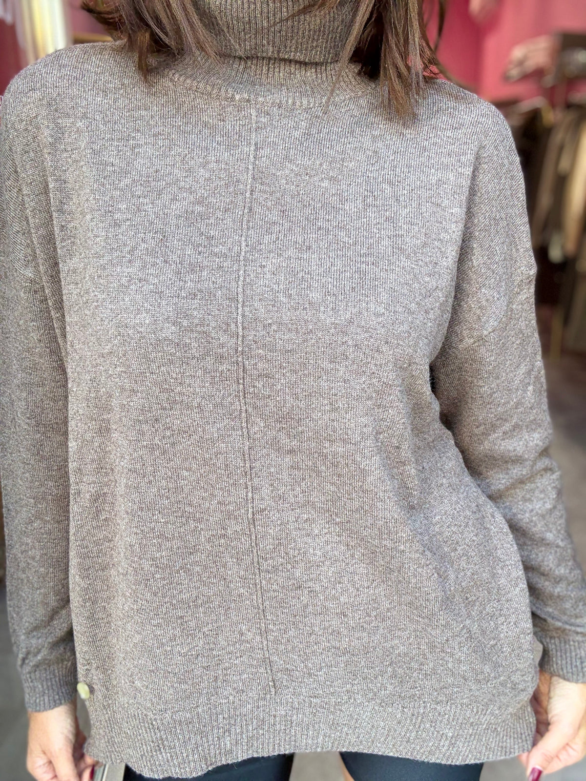 Maglia Collo Alto Moro Melange