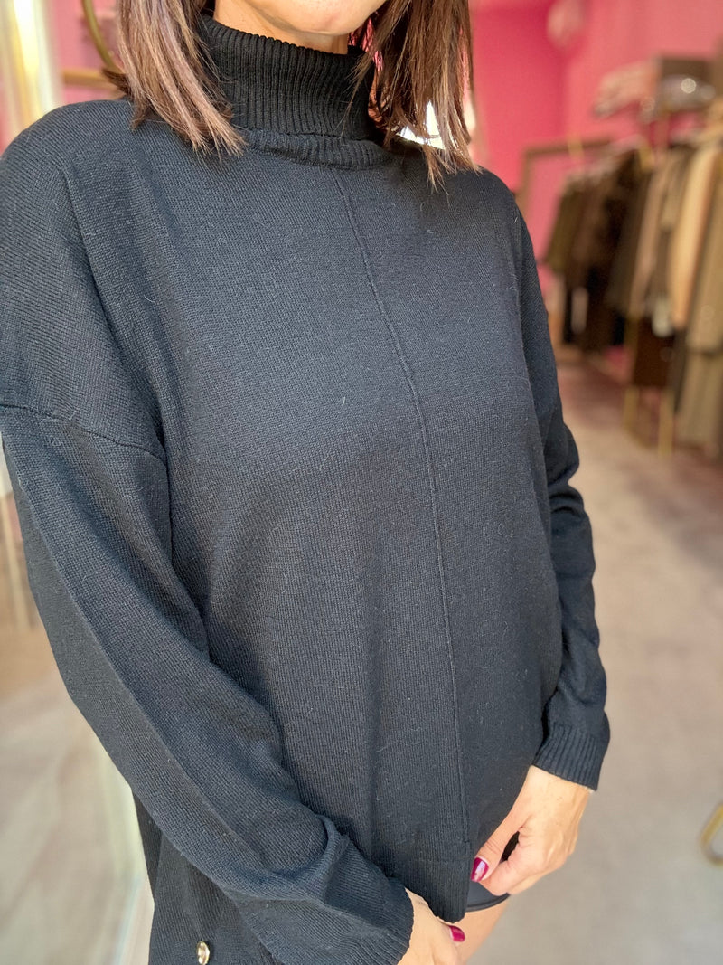 Maglione collo alto nero